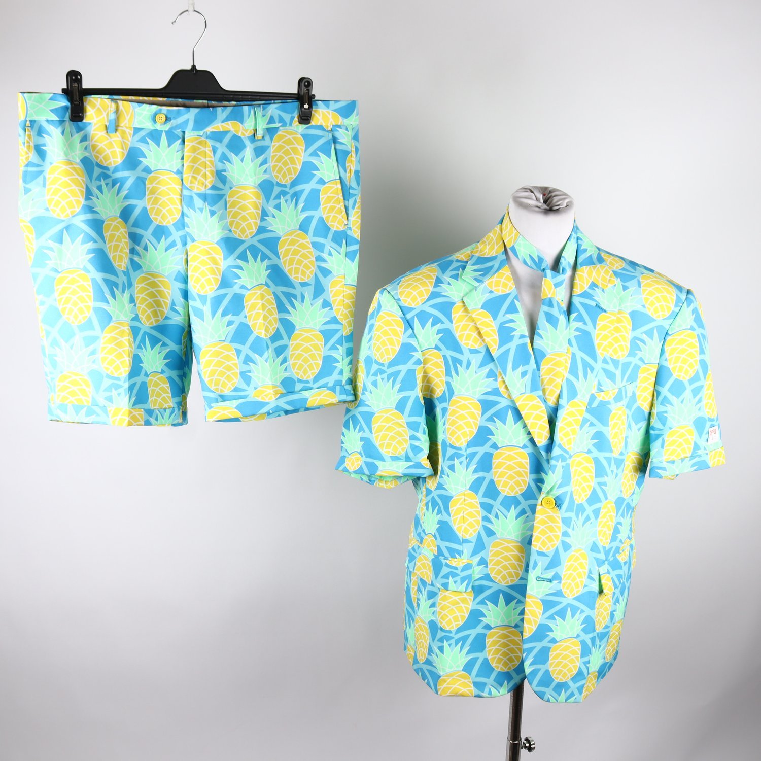 2-delat, Opposuits, blå, gul, ananas, stl. 60