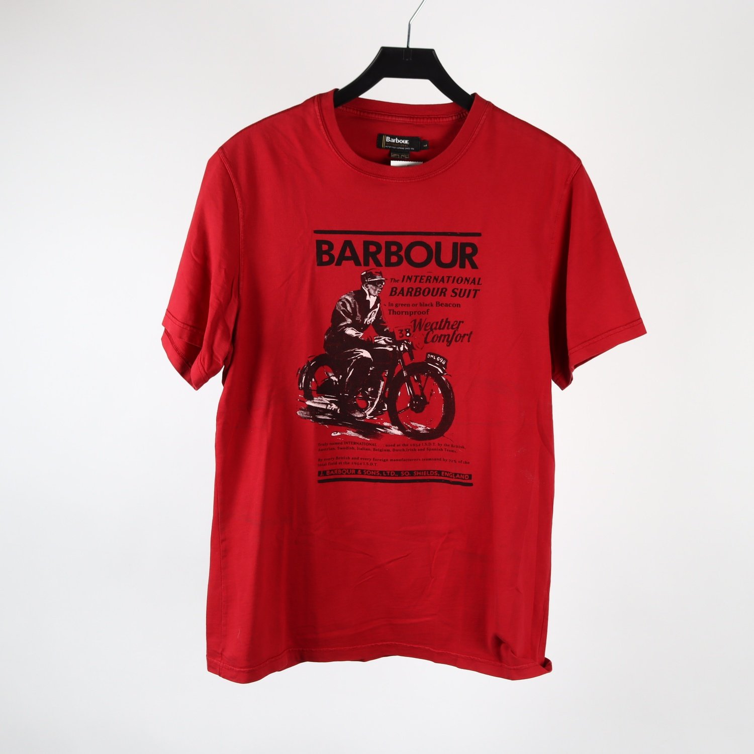 T-shirt, Barbour, röd, stl. L