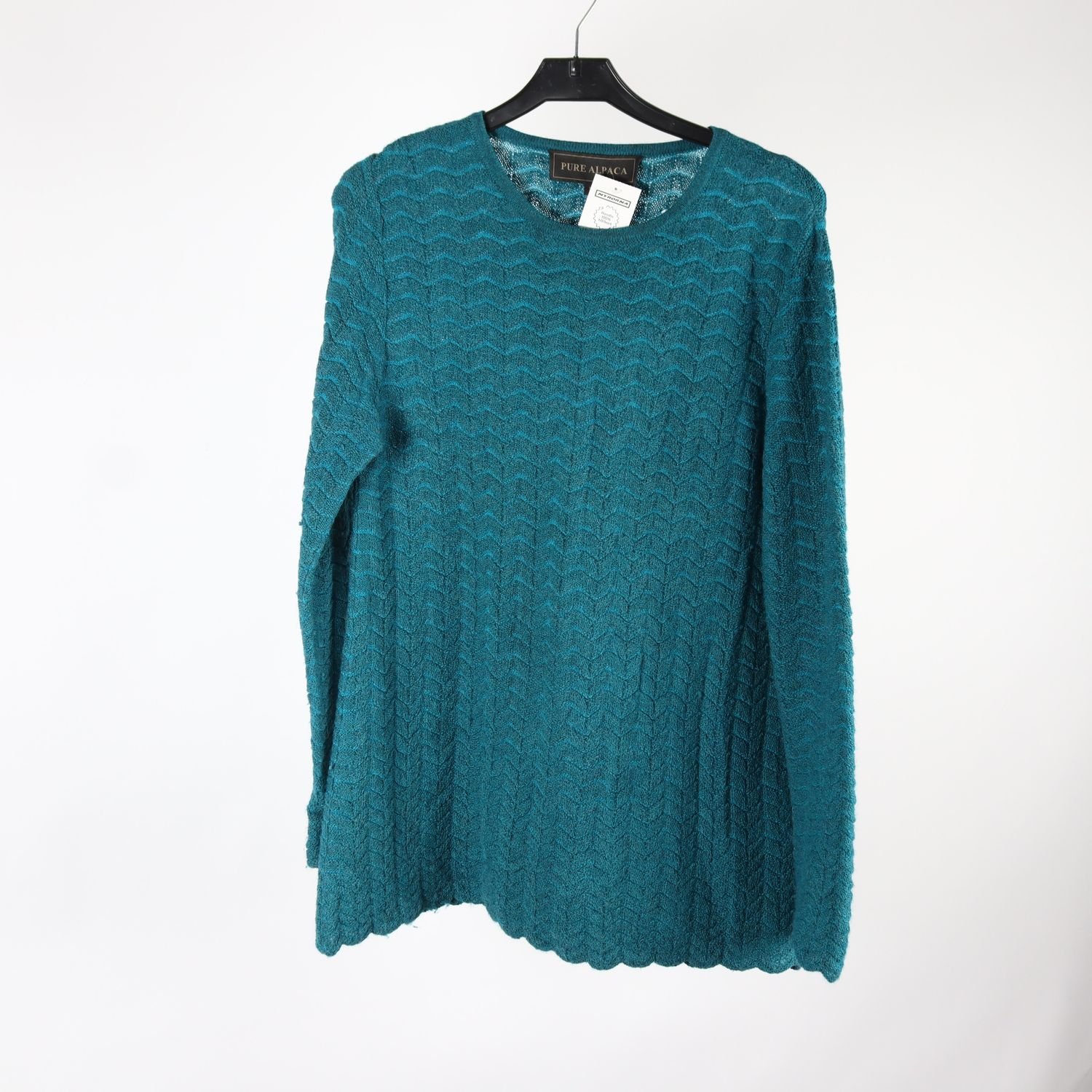 Tröja, Pure Alpaca, turkos, baby alpaca, stl. M