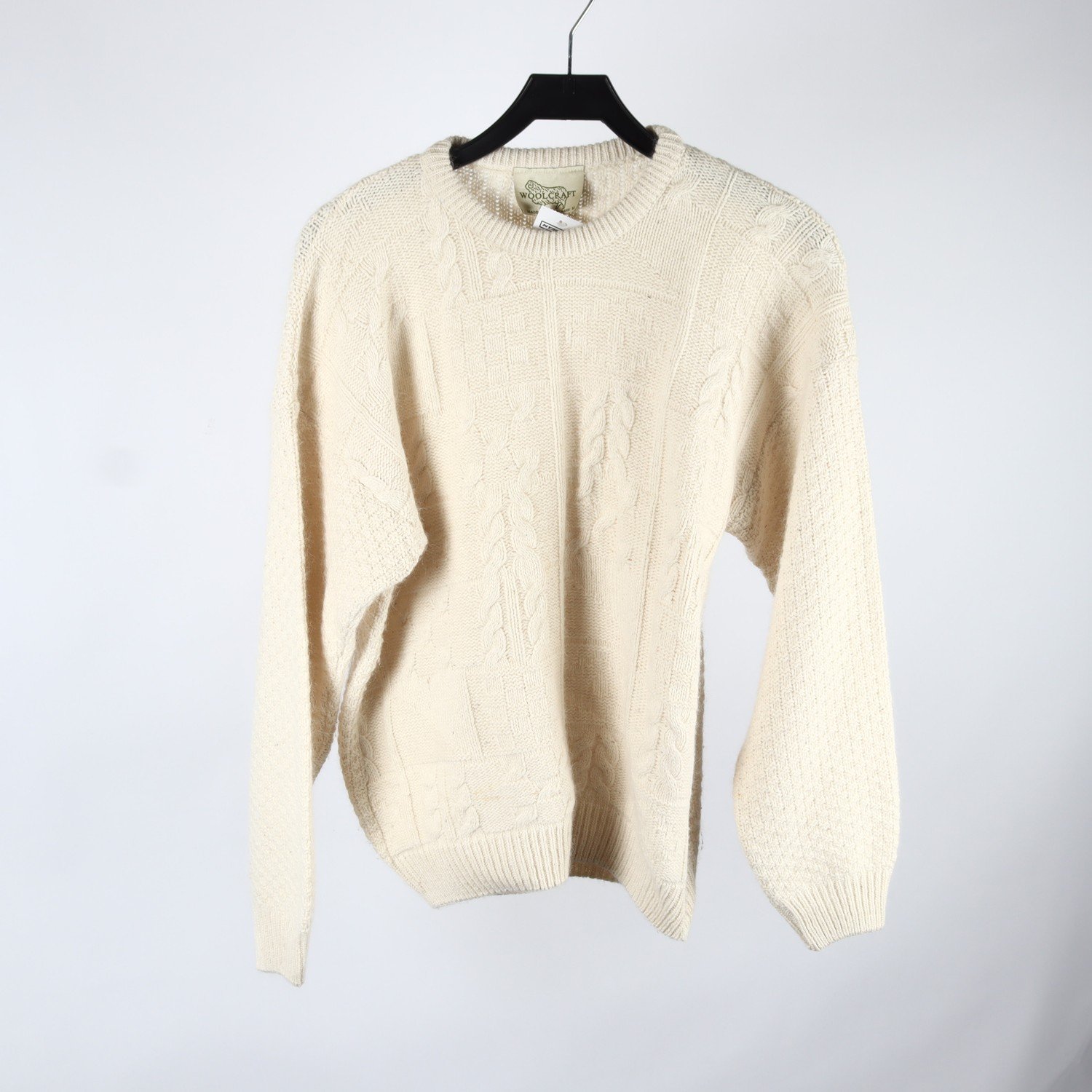 Tröja, Woolcraft, vit, ull, silke, angora, stl. M