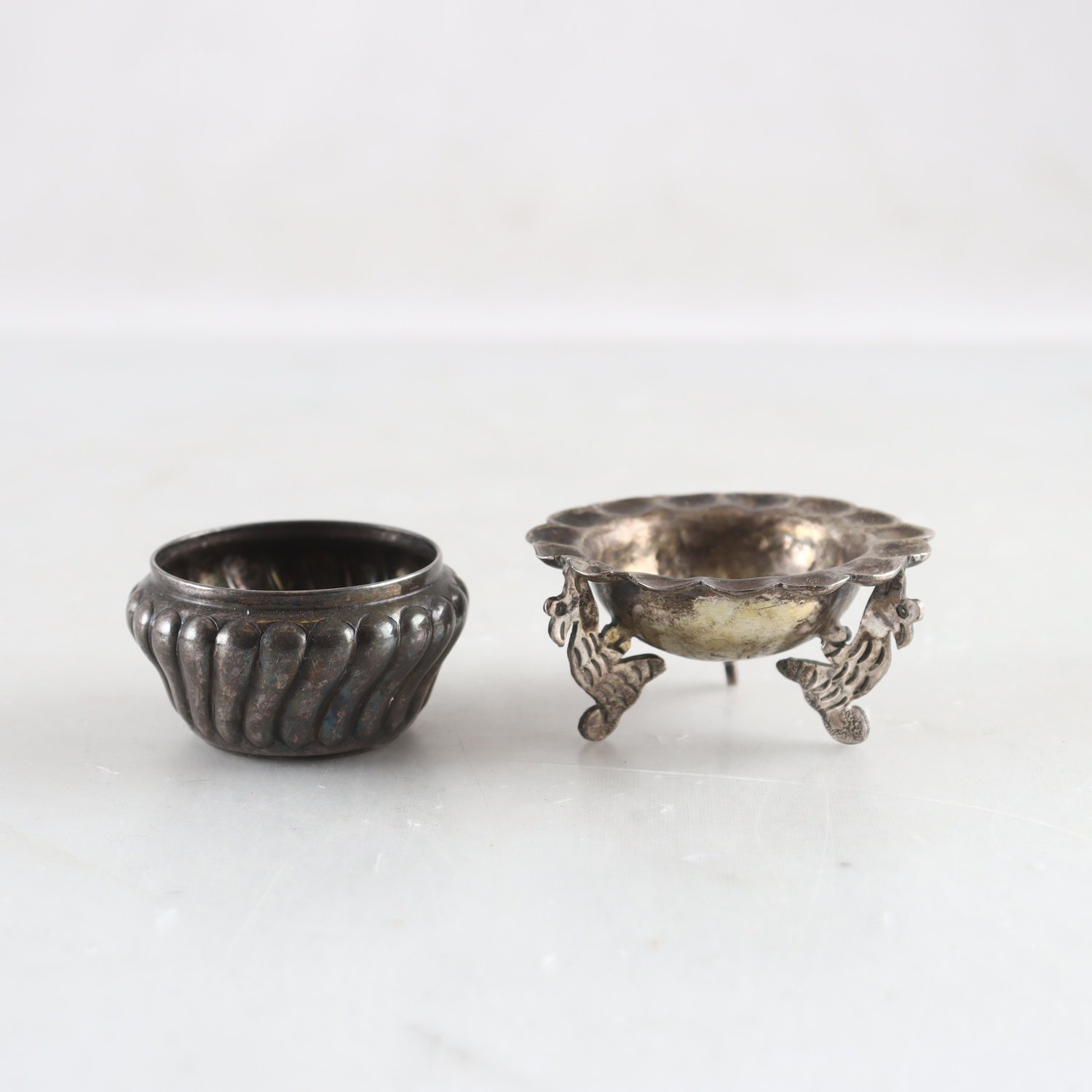Saltkar, silver 900, samt nysilver, WMF, Tyskland