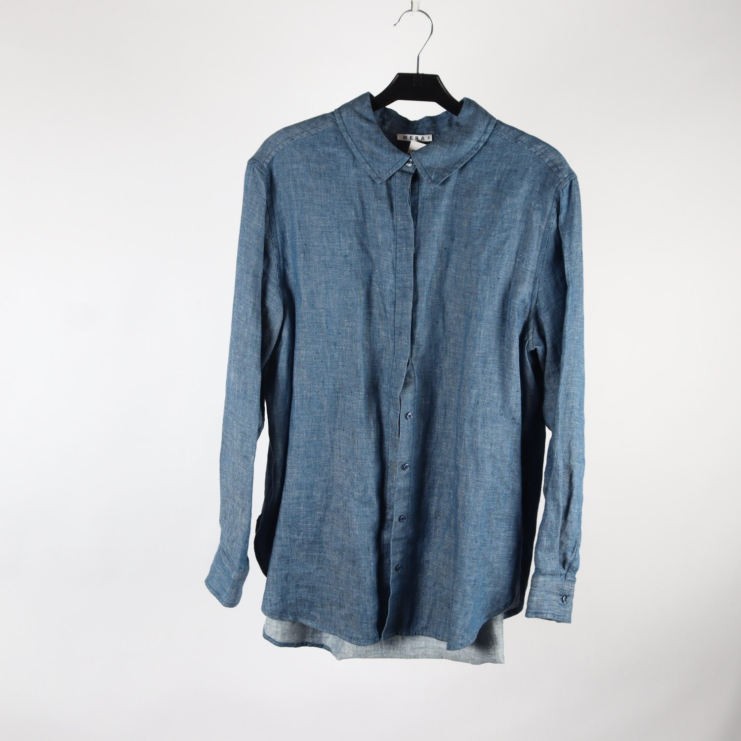 Blus, Wera, blå, lin, stl. 38