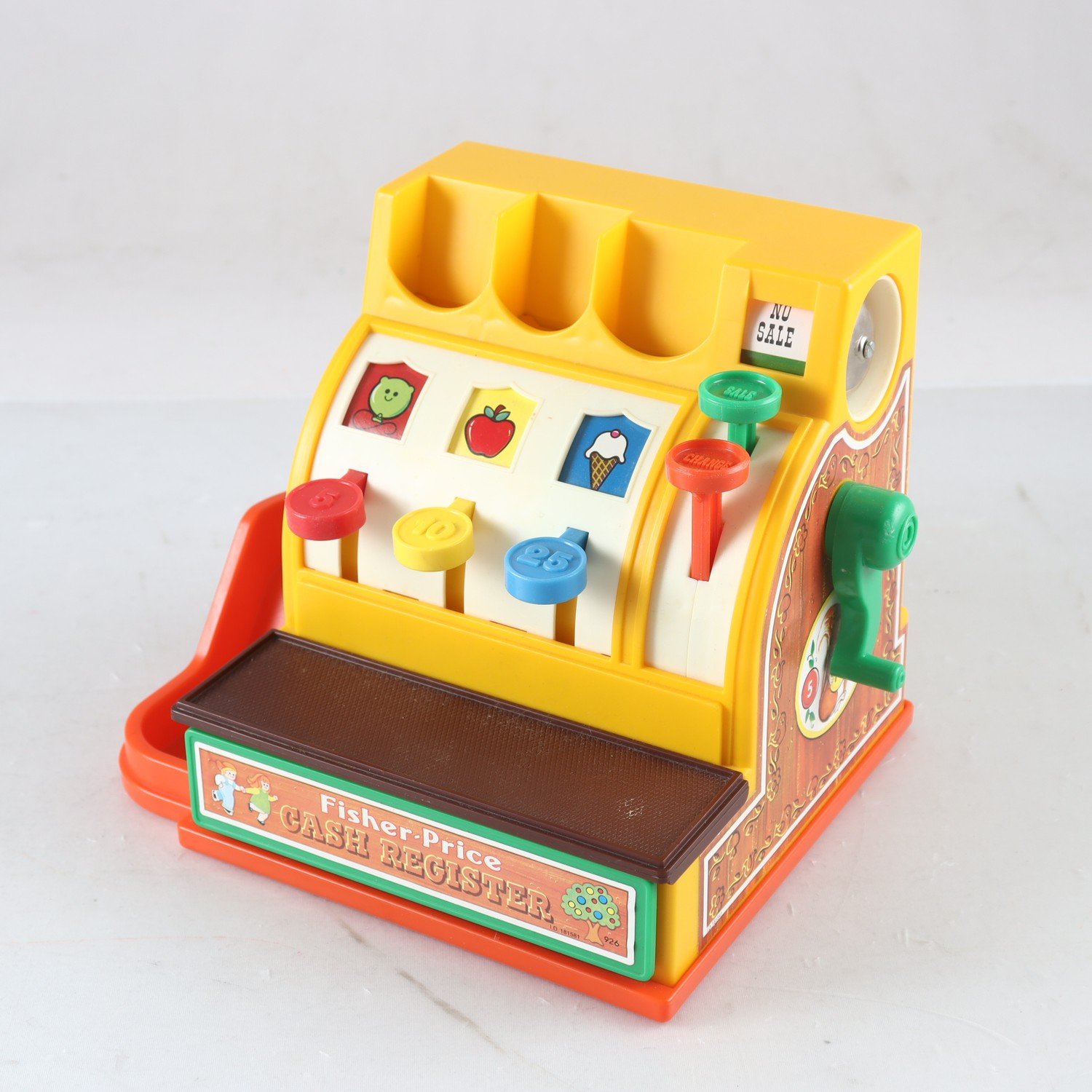 Kassa, Fisher price, med mynten. Samfraktas ej.