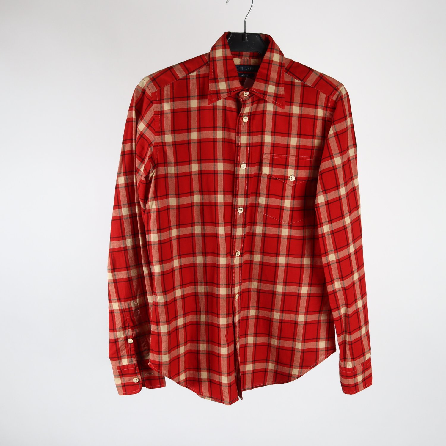 Skjorta, Ralph lauren, röd, rutig, stl. 6 (S)