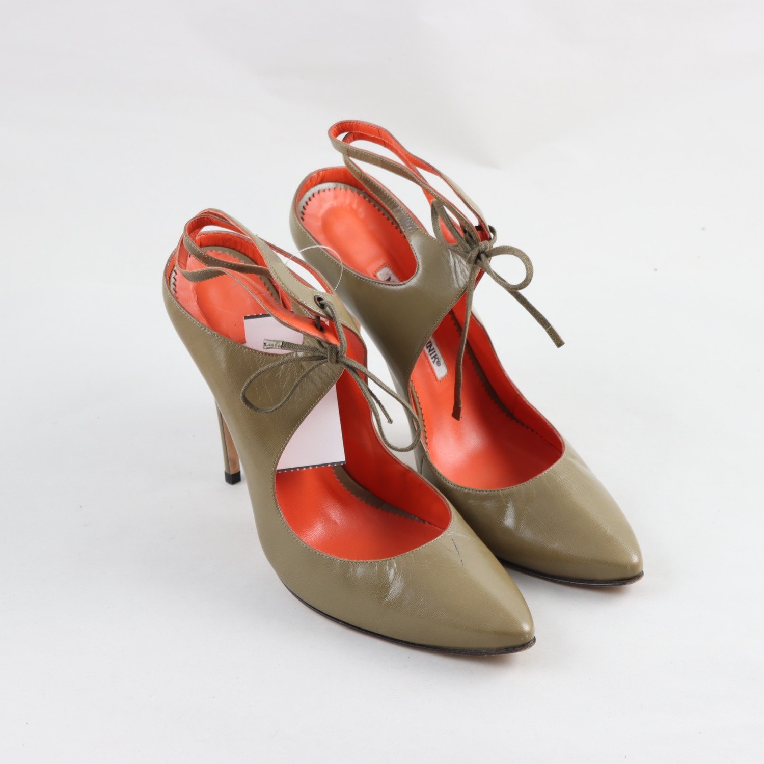 Pumps, Manolo Blahnik, grön, stl. 39 ½