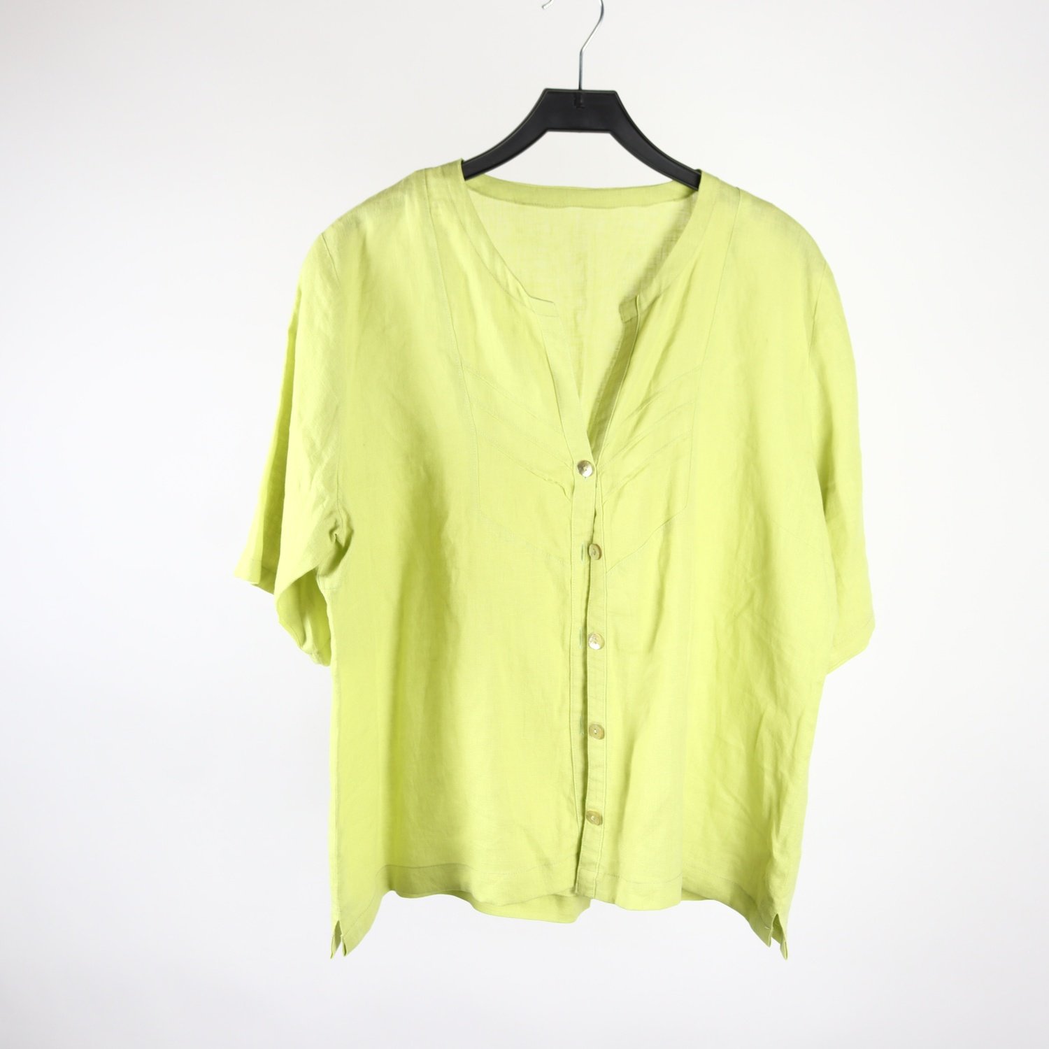 Blus, Okänd, limegrön, lin, stl. ca. L/XXL