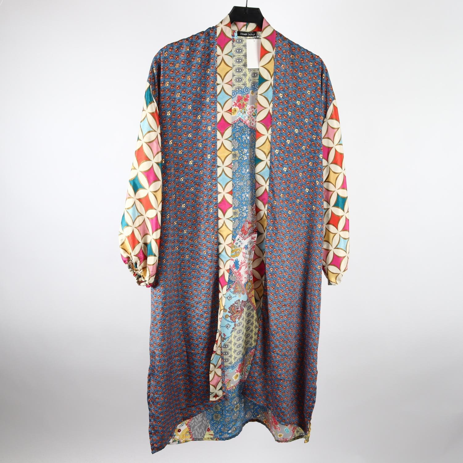 Kimono, Black Colour, mönstrad, blå, stl. one size