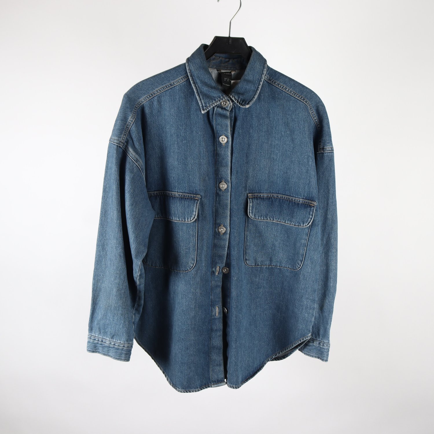 Jeansskjorta, Lindex, blå, oversize, stl. XS
