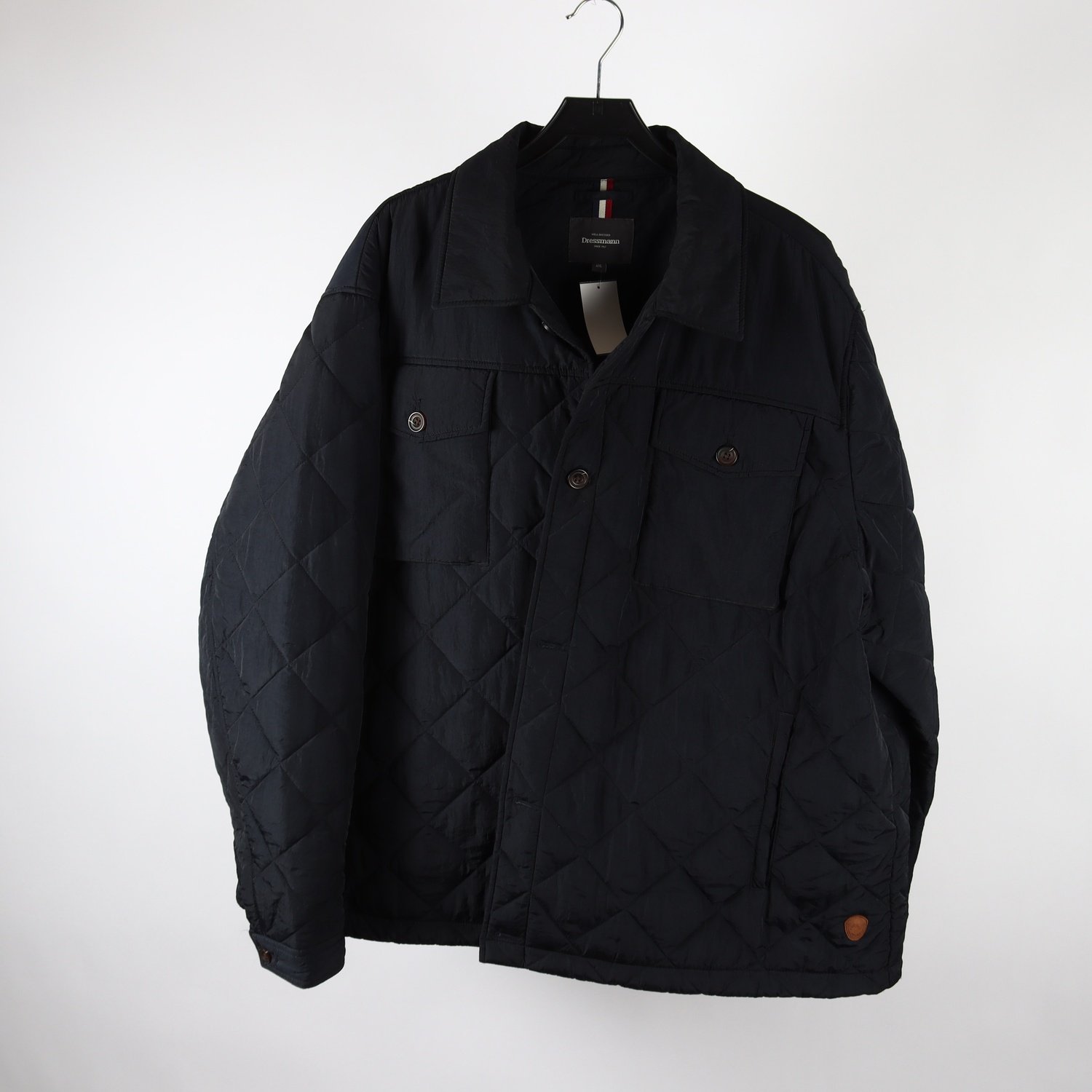 Täckjacka, Dressman, blå, quiltad, stl. 6XL