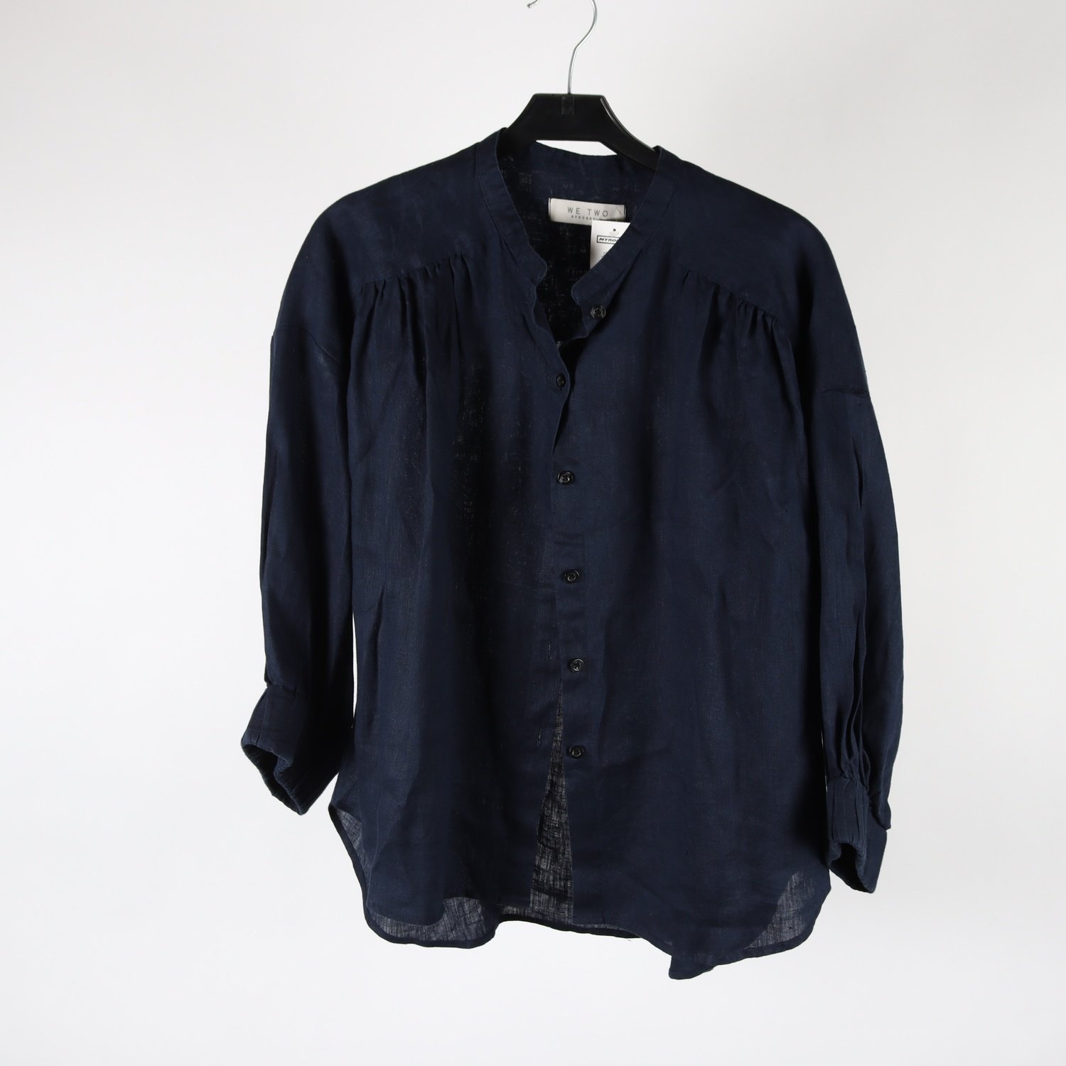Blus, We Two, blå, lin, stl. ca. M/L