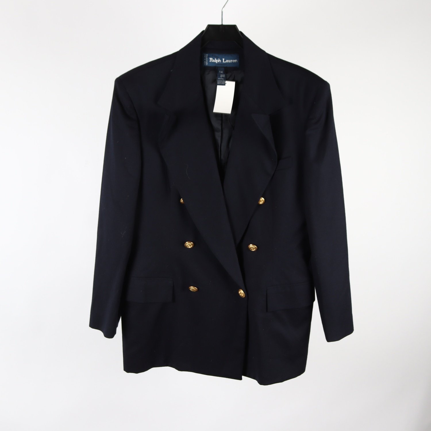 Kavaj, Ralph Lauren, blå, ull, stl. 14
