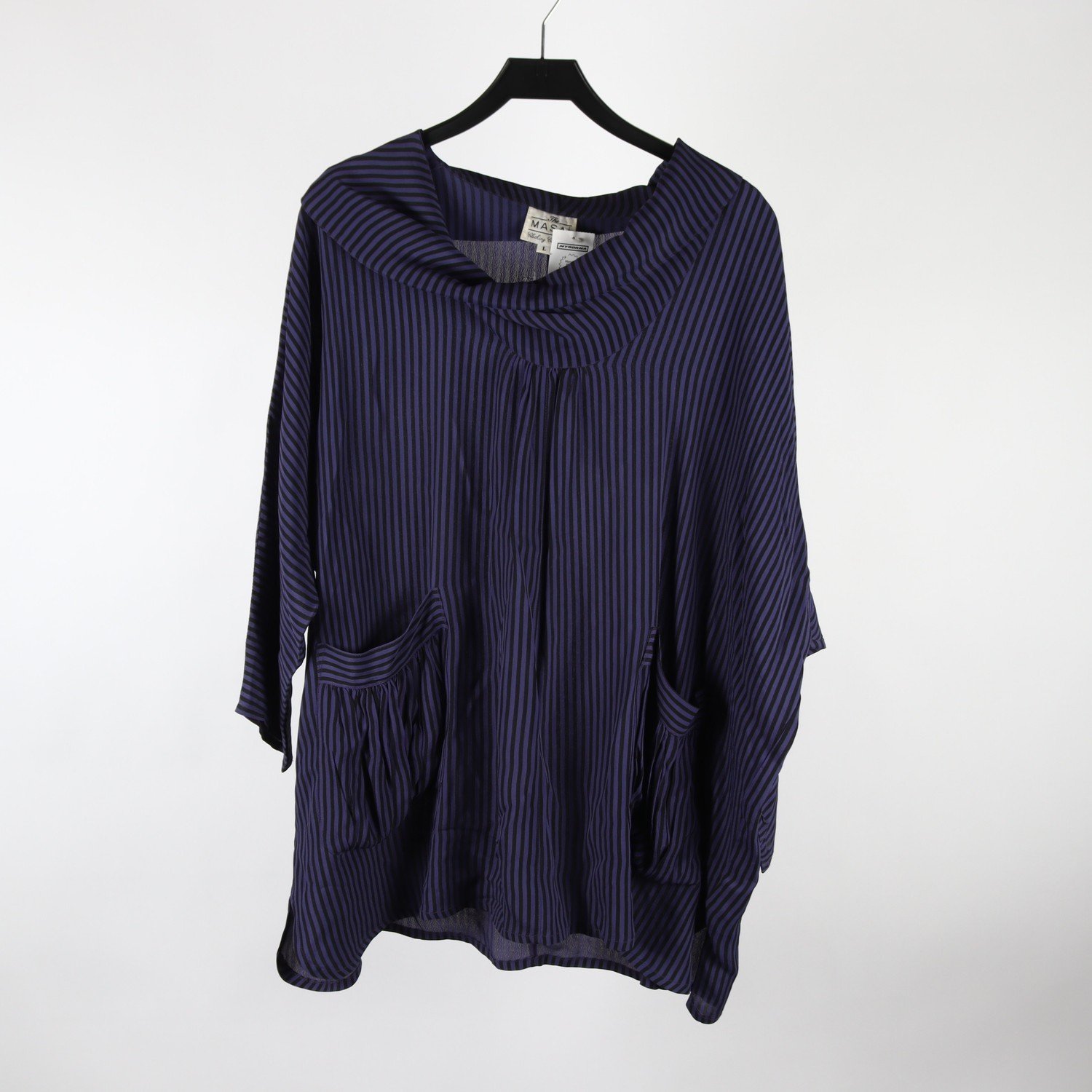 Blus, Masai, lila, svart, randig, stl. L