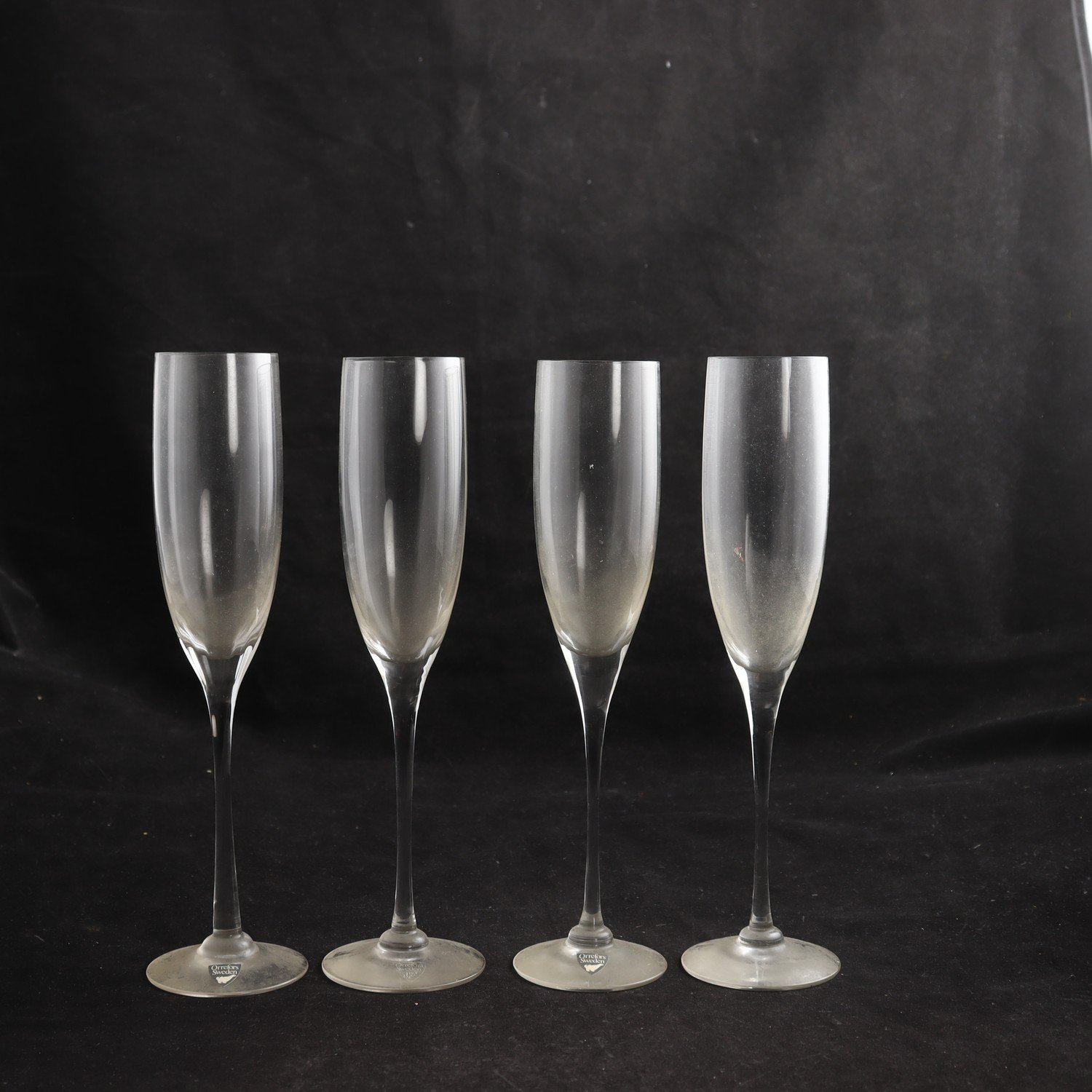 Champagneglas, Optica Symphony, Gunnar Cyrén, Orrefors, 4 st. Samfraktas ej