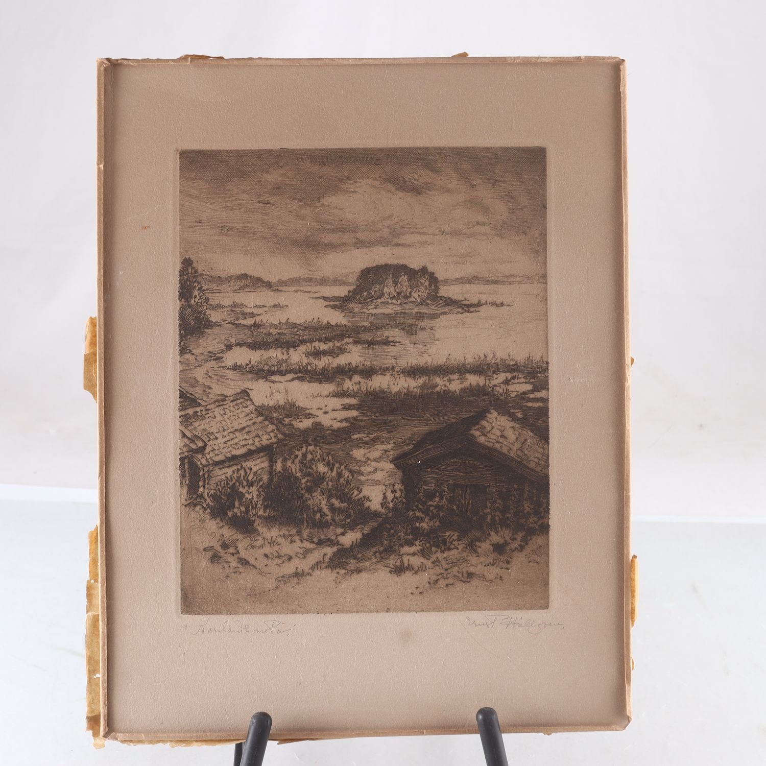 Etsning, Norrland, Ernst Hällgren, (1889-1944), signerad. Samfraktas ej