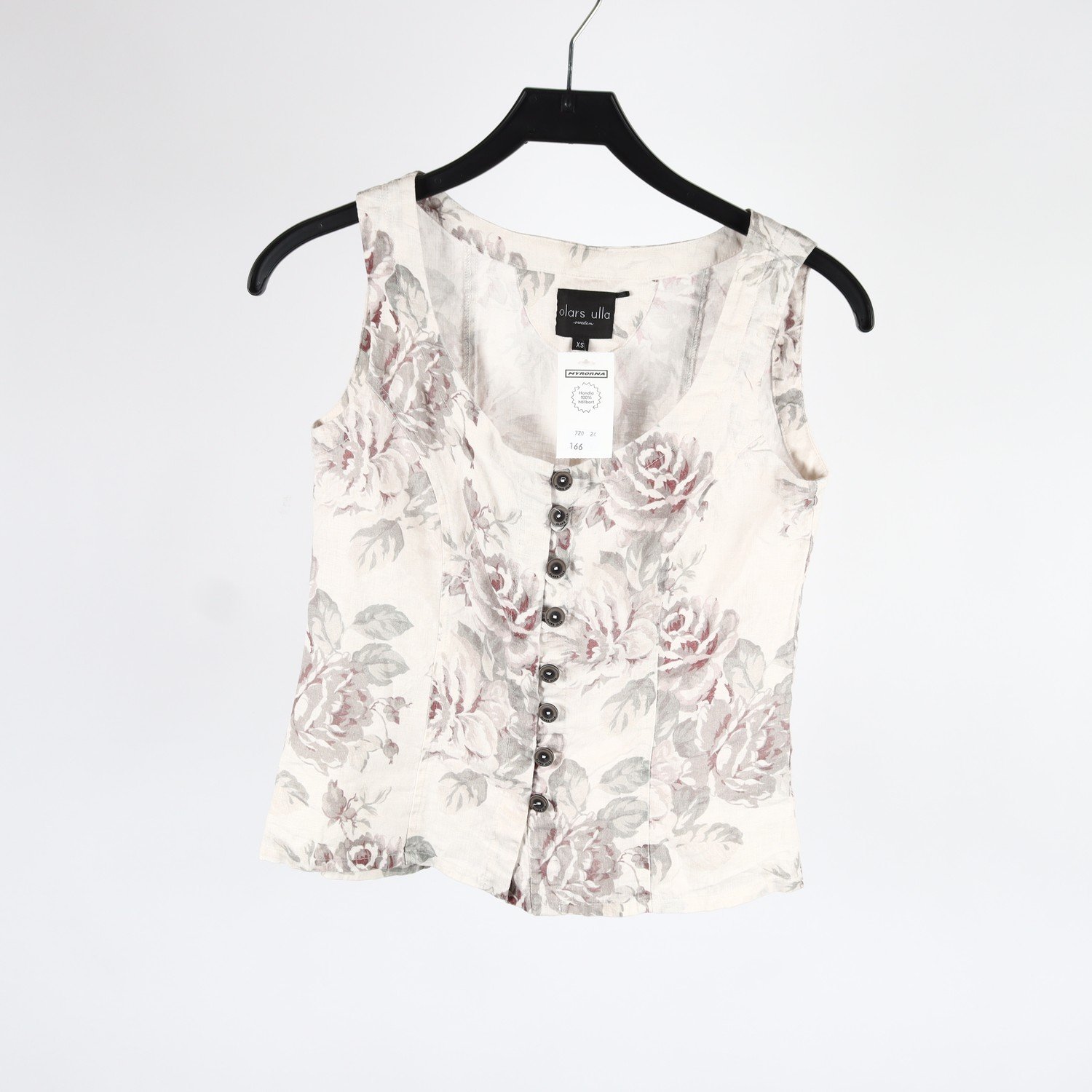 Linne, Olars Ulla, offwhite, blommig, stl. XS