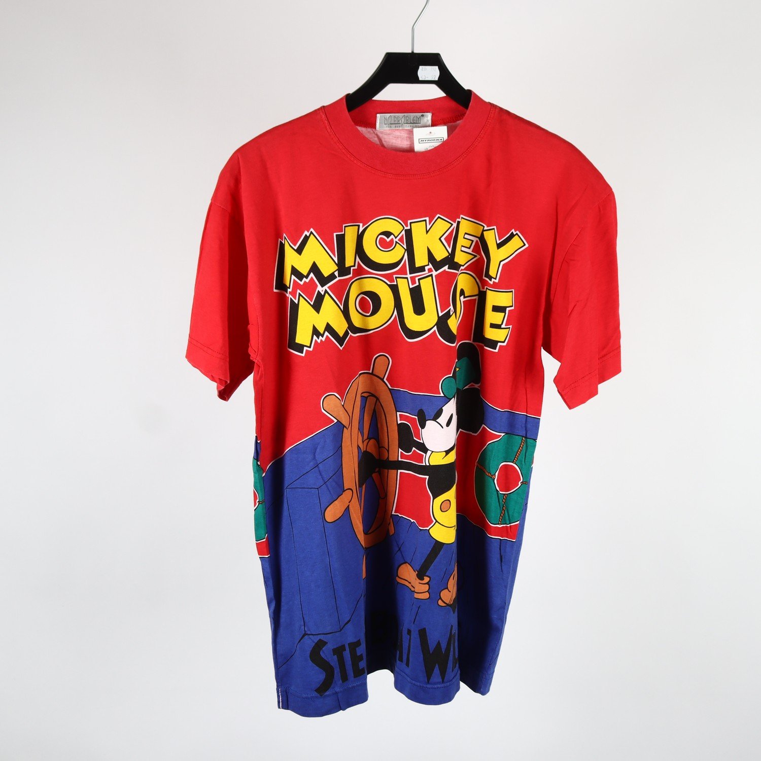T-shirt, No Problem, Mickey Mouse, röd, stl ca. L/XL