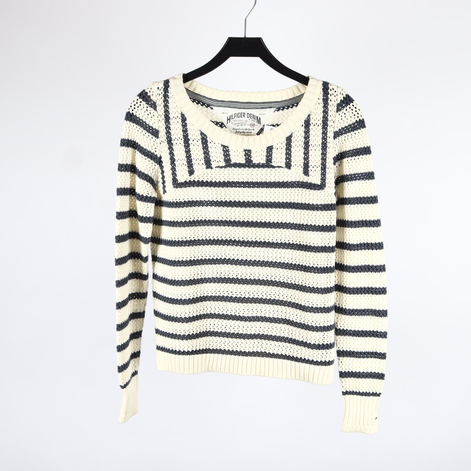 Tröja, Tommy Hilfiger, vit, blå, randig, stl. M