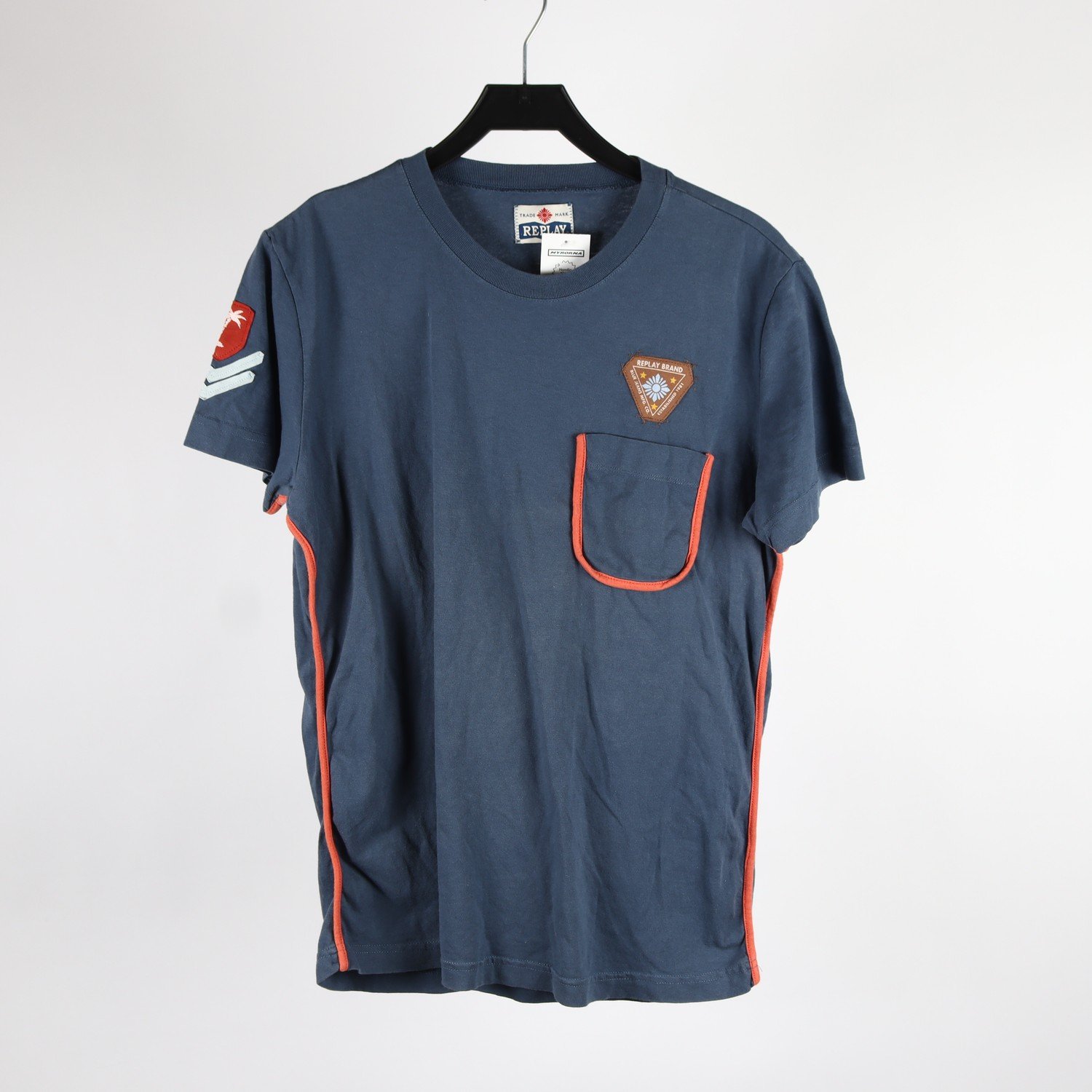 T-shirt, Replay, blå, stl. XL