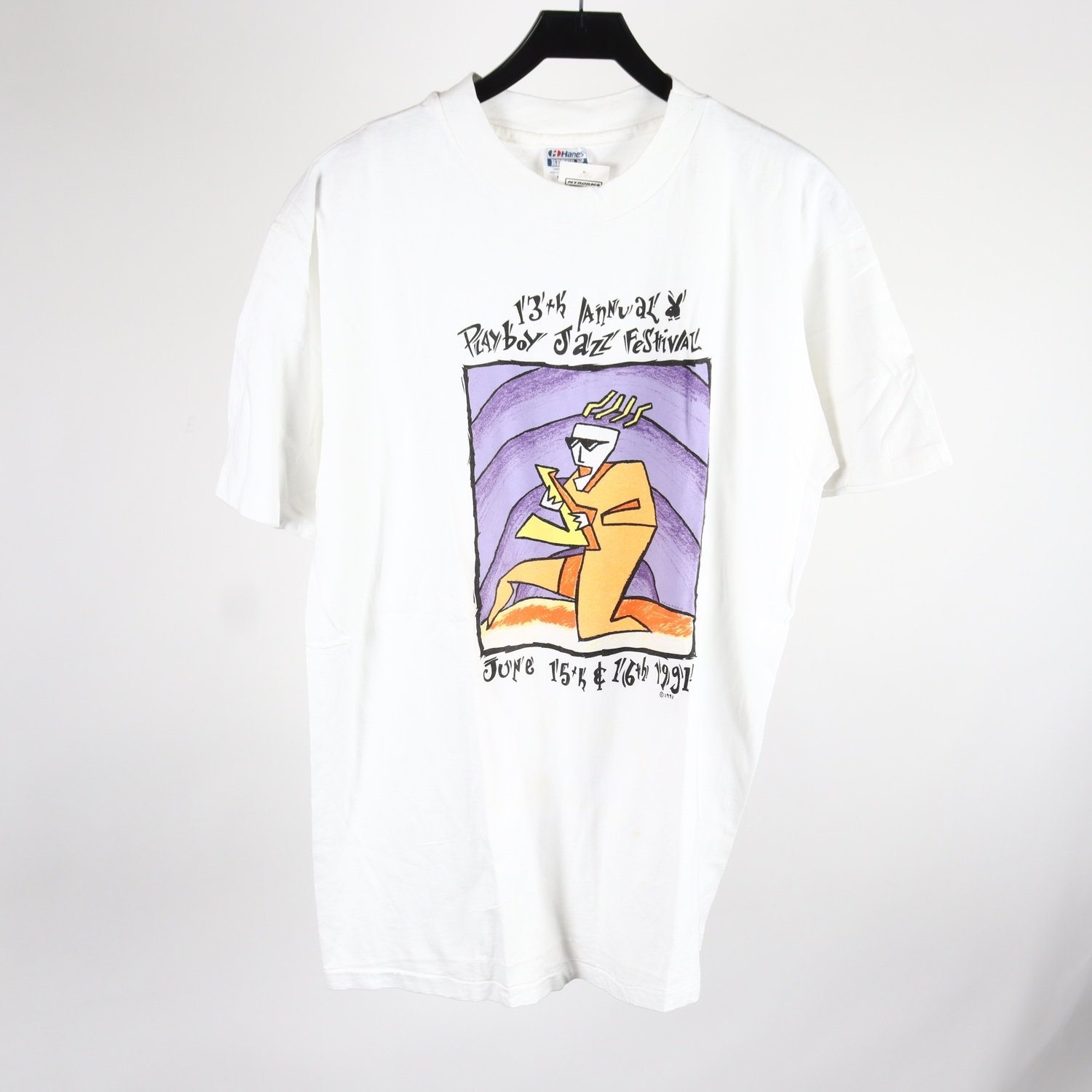 T-shirt, Hanes, vit, stl XL