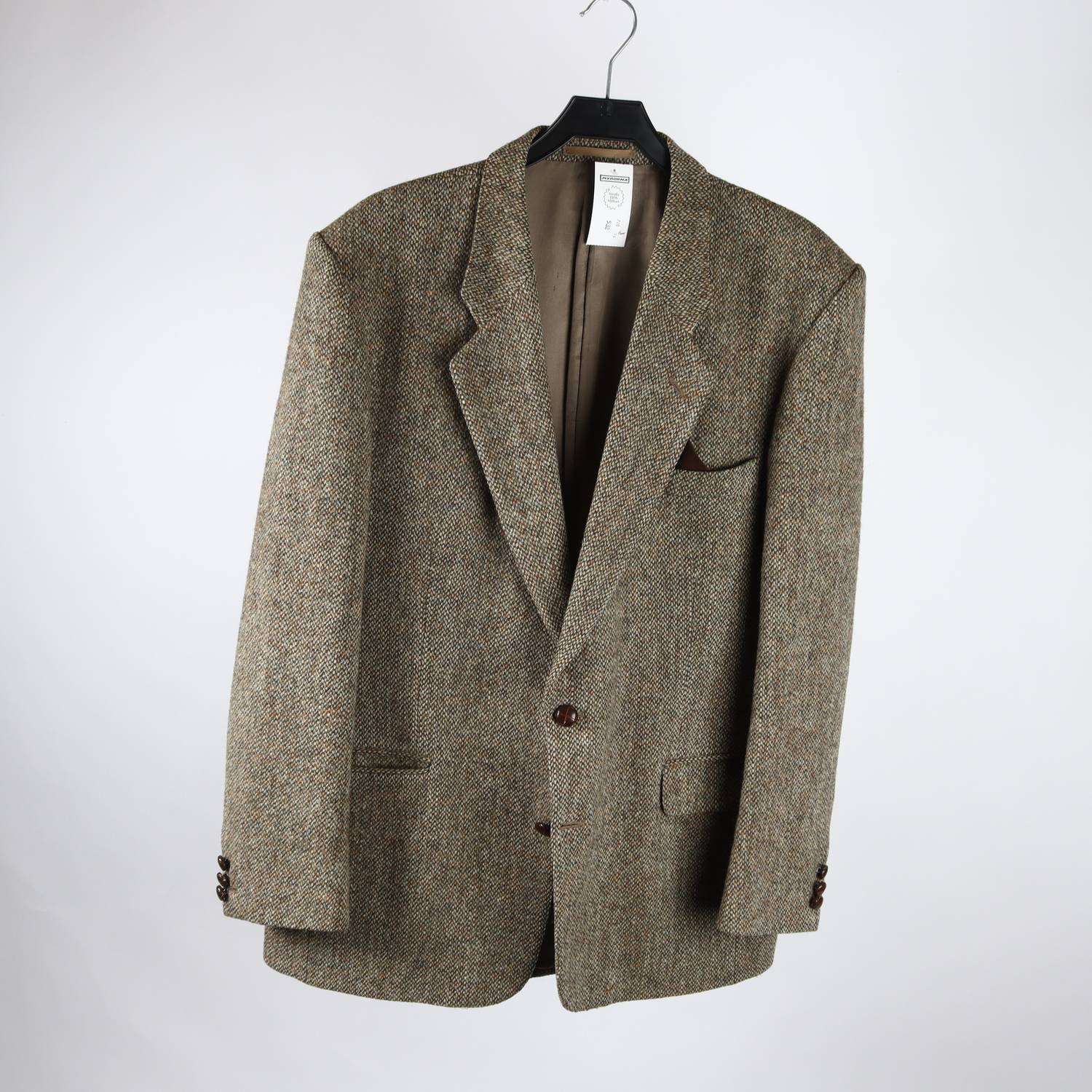 Kavaj, Harris Tweed, beige, ull, stl. 44