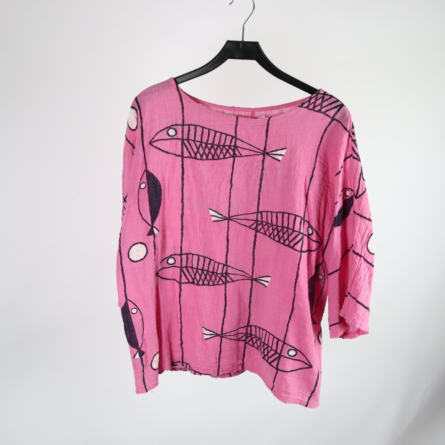 Blus, Made in Italy, rosa, blå, stl. ca. M/L