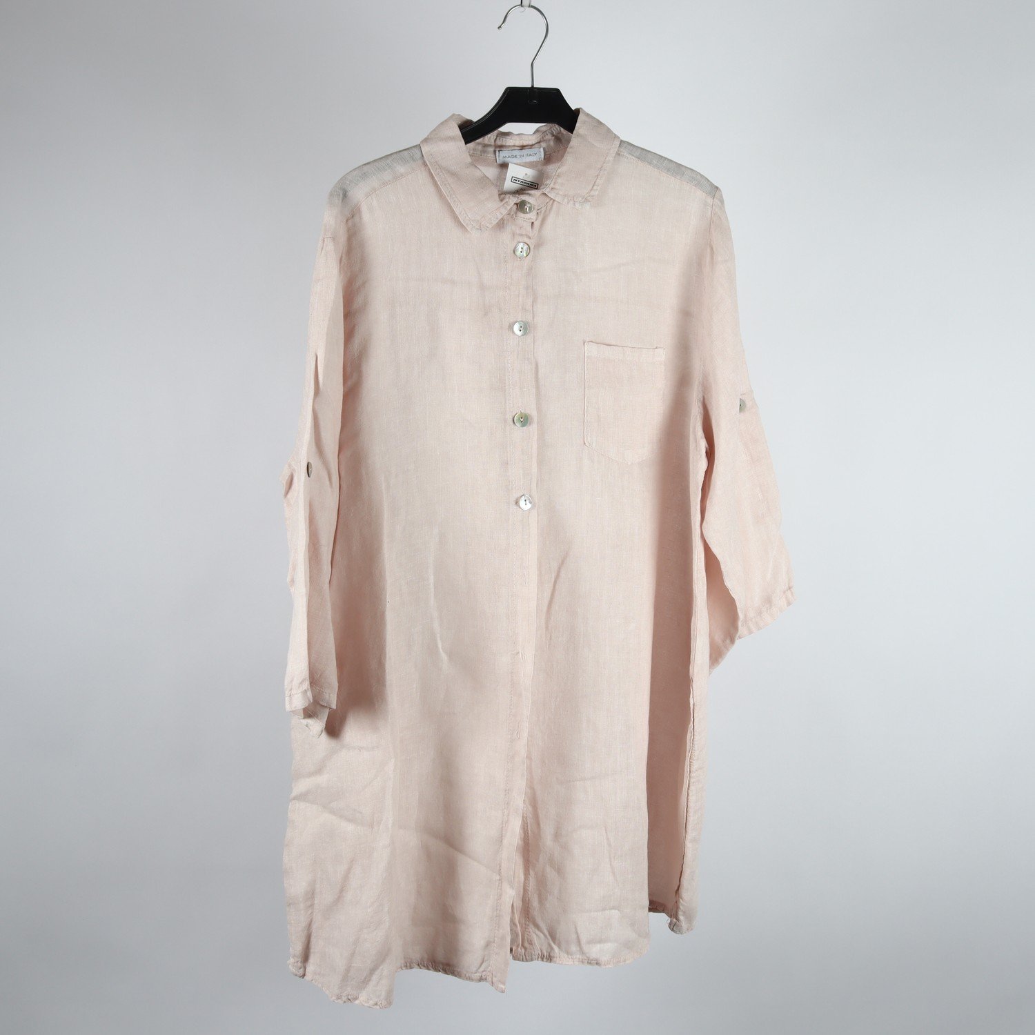 Blus/tunika, Made in Italy, beige, lin, stl. ca. L