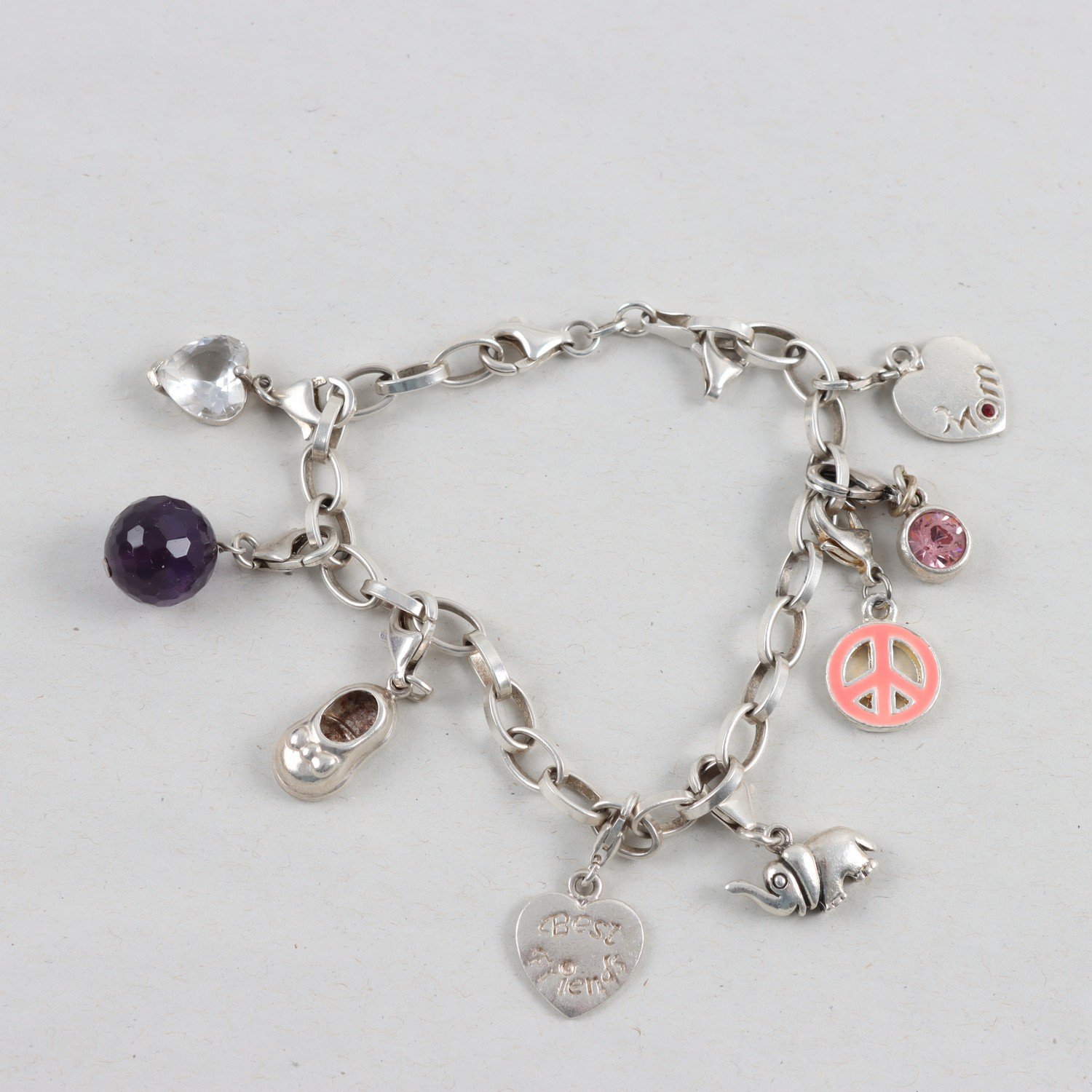 Armband, Silver, Berlocker, Brv: 26,1g
