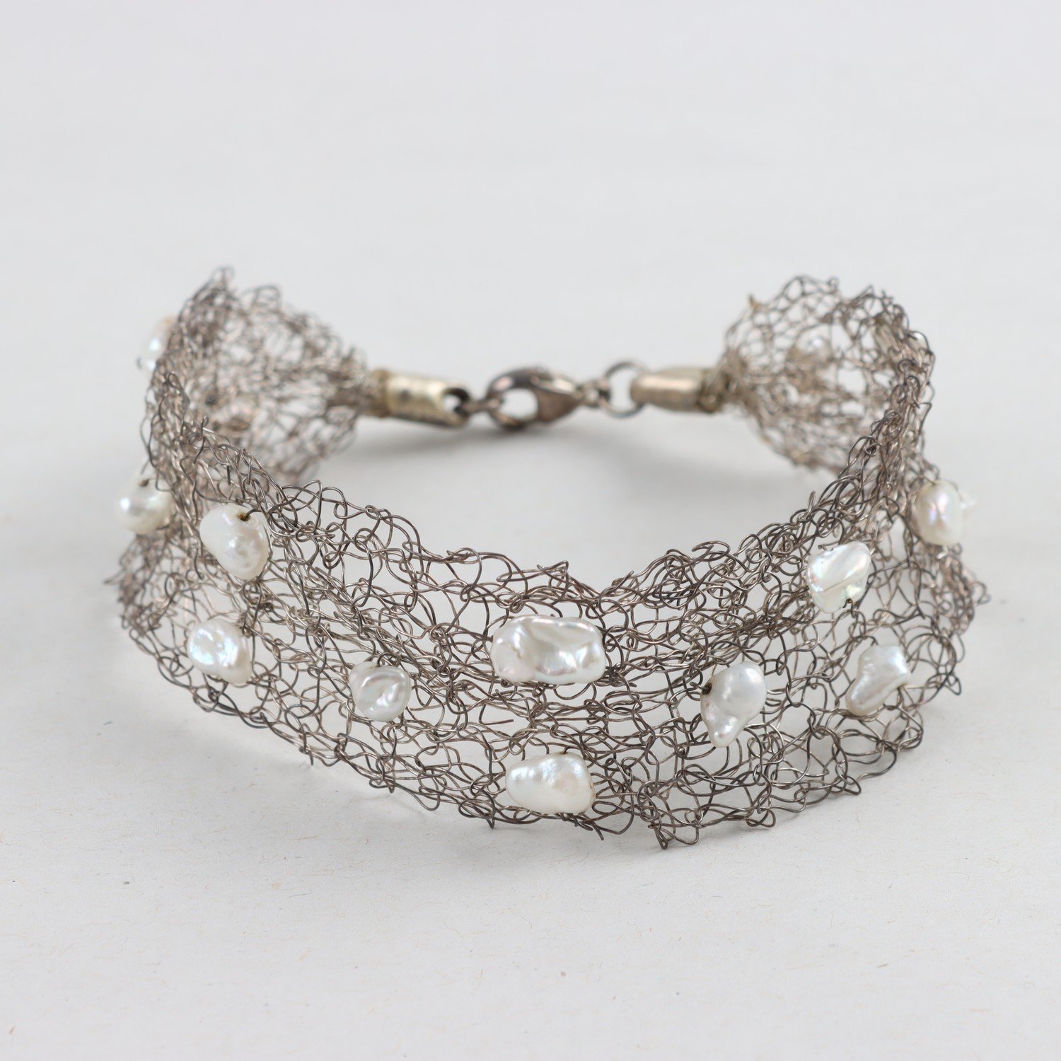 Armband, Silver, Pärlor, Brv: 10,7g