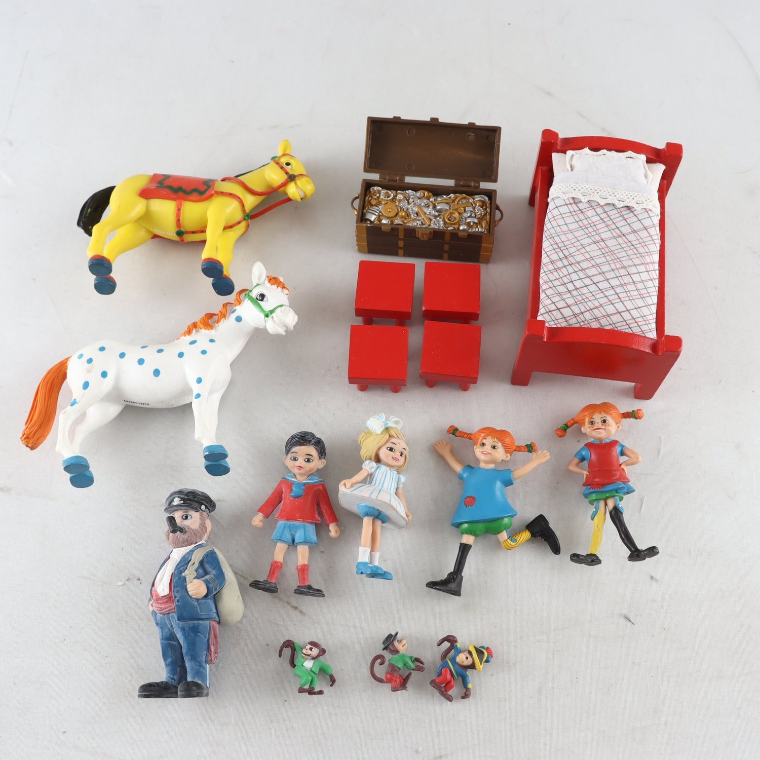 Figurer, Pippi Långstrump, med tillbehör.