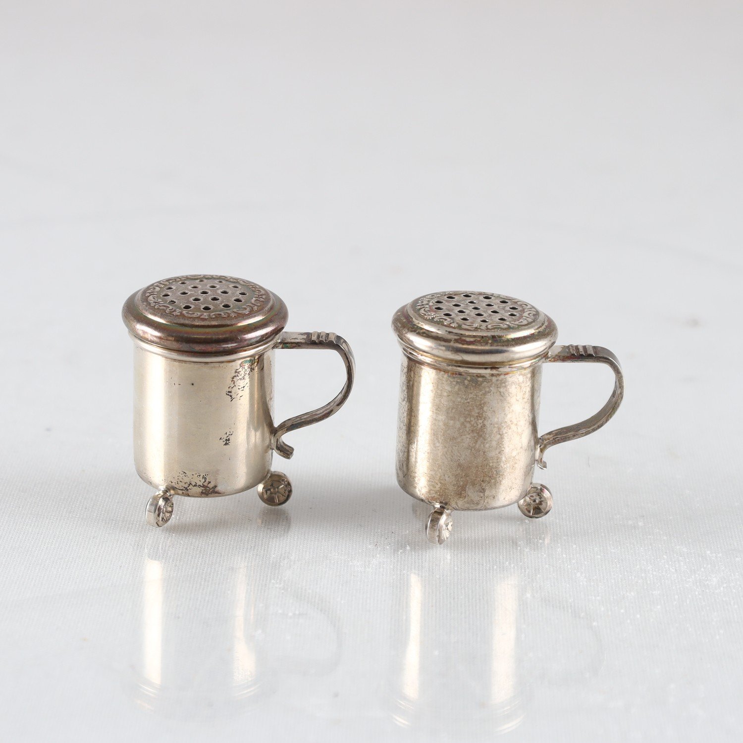 Paret salt & pepparströare, silver, Norge