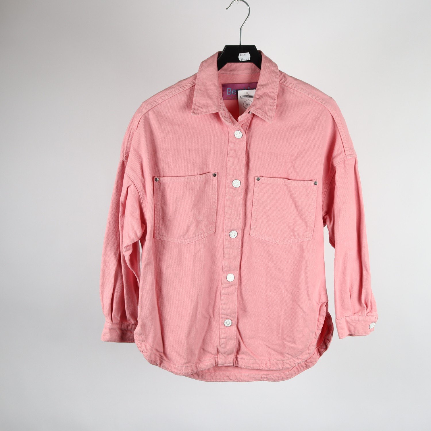 Jeansskjorta, Bershka, rosa, stl. XS