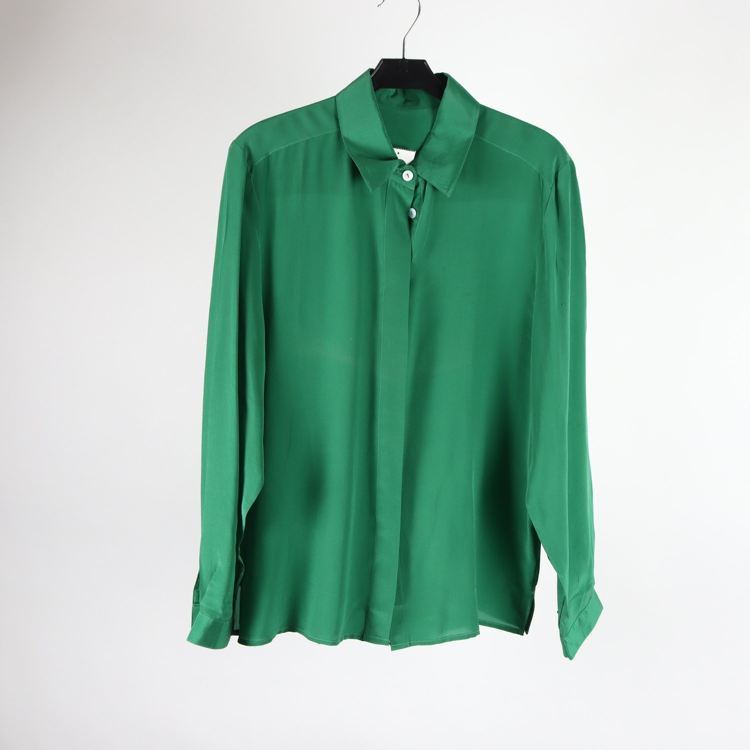Blus, Siden Selma, grön, silke, stl. M