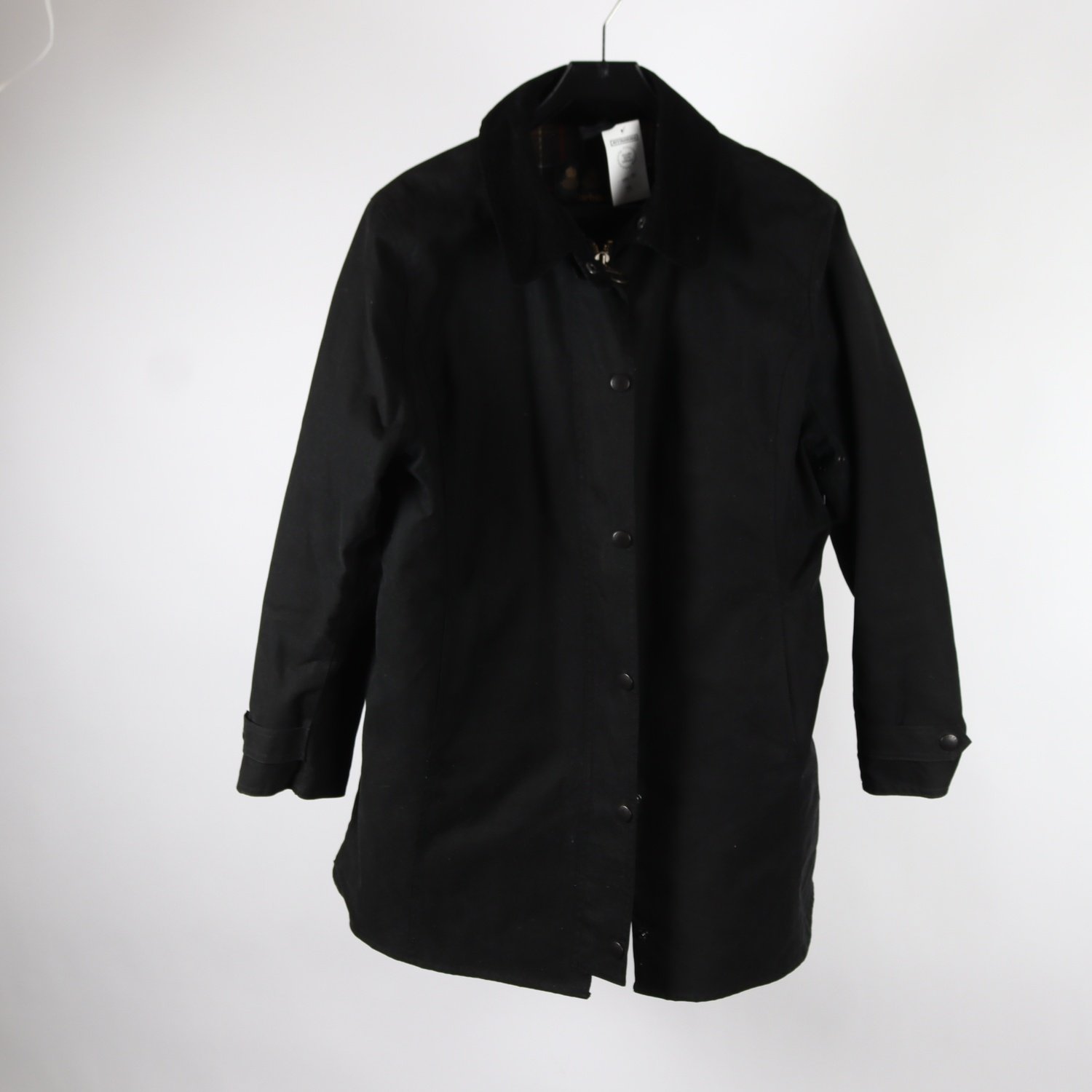 Jacka, vaxad, Barbour, svart, stl. 18 (L/XL)