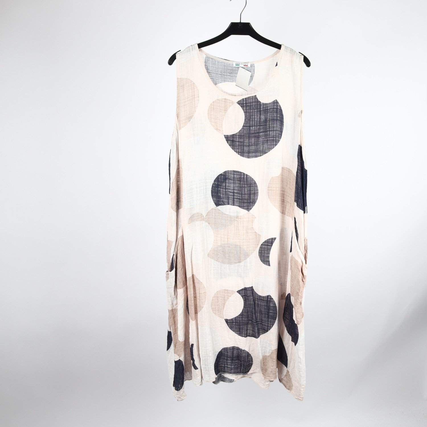 Klänning, Made in Italy, blå, vit, beige, stl. L