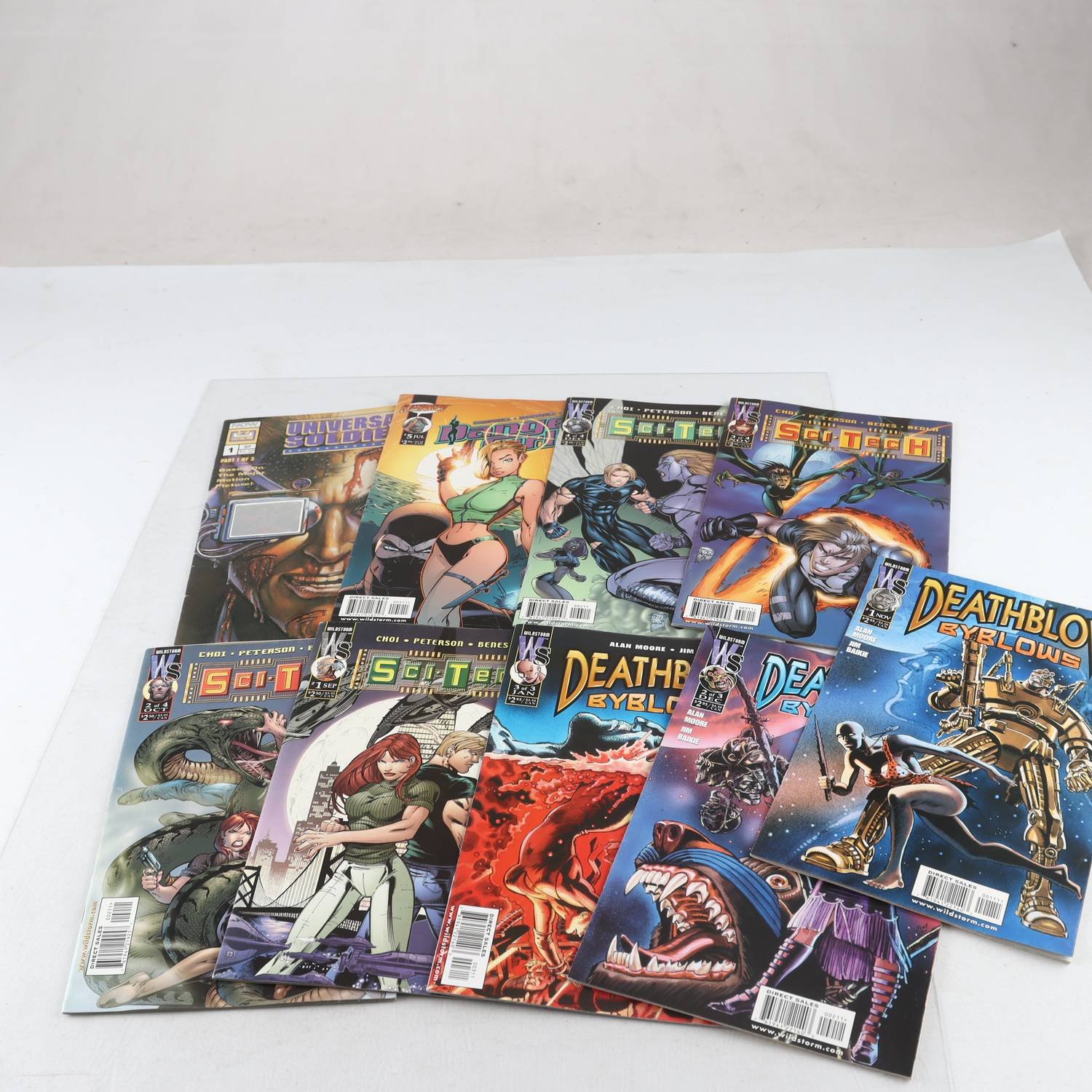 Wildstorm, paket med 9 nummer: Sci-Tech, Deathblow m.m.