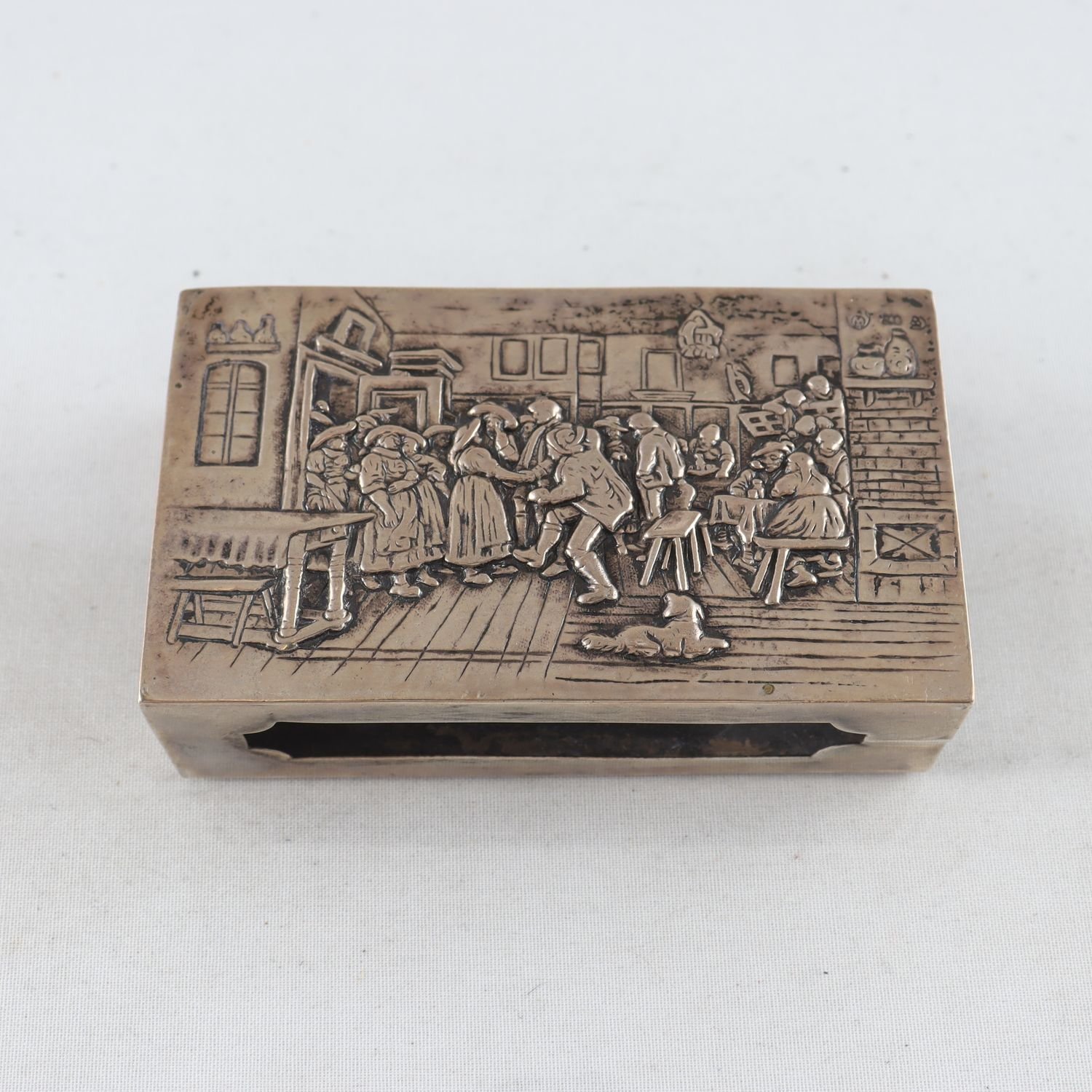 Tändstickshållare, silver 800, handarbete Hanau, Tyskland