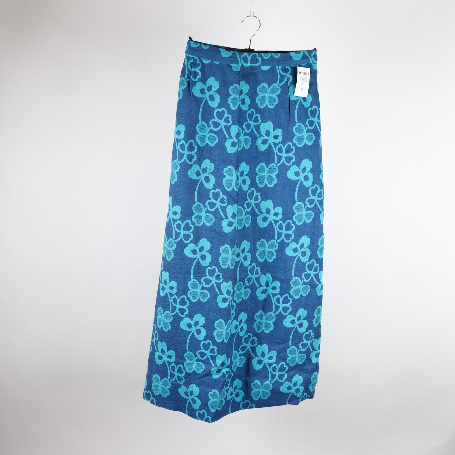 Kjol, Okänd, blå, blommig, retro, stl. ca. XS/S
