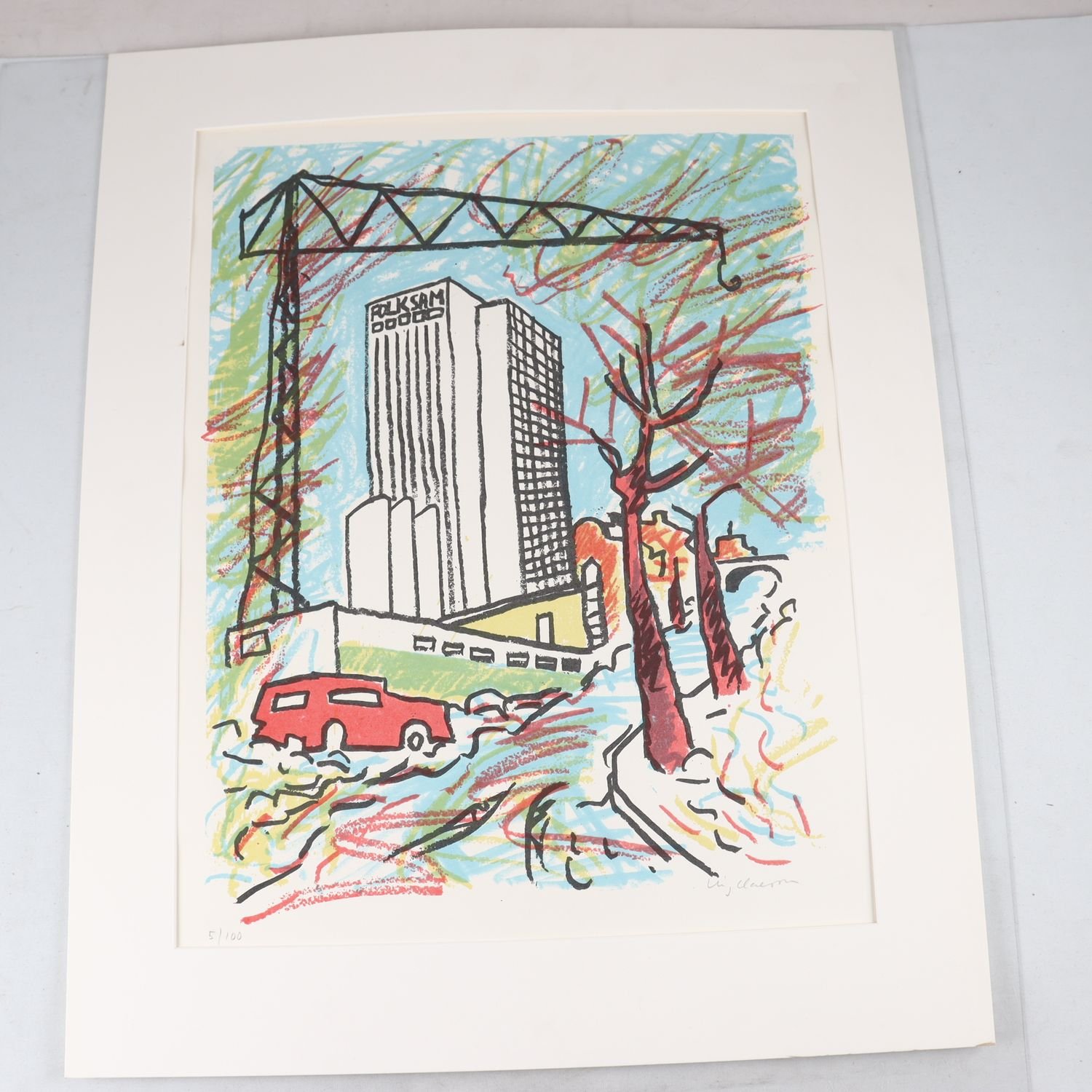 Färglitografi, Stig (SLAS), Claesson, (1928-2008), signerad, 5/100