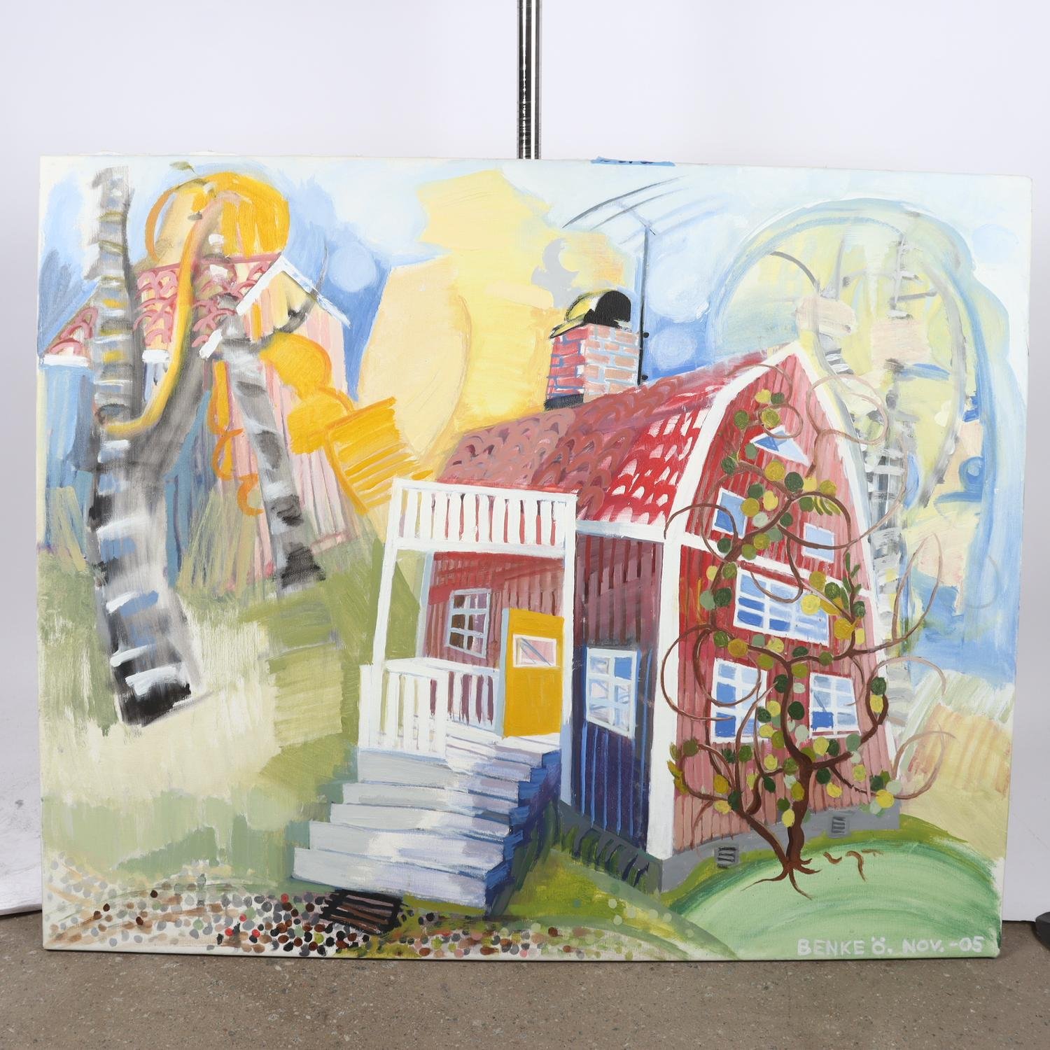 Olja på duk, Bengt Öberg, signerad, 2005. Endast avhämtning.
