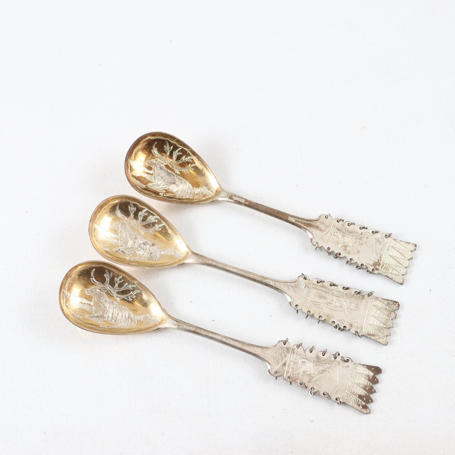 Sameskedar, silver, Erik Lindbäck, Nederkalix, 1923, 3 st