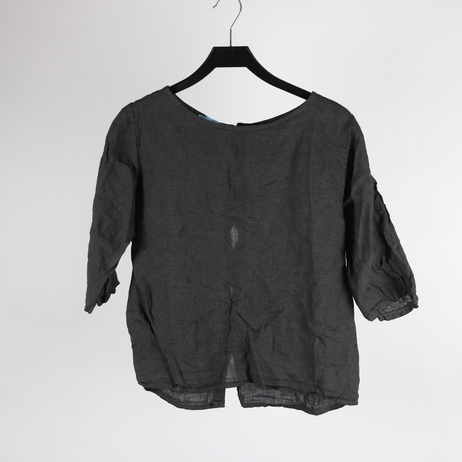 Blus, R, grå, lin, stl. ca. M