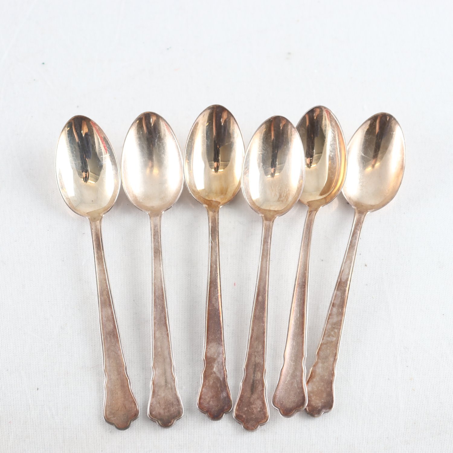 Teskedar, Silver, stämplad GAB kattfot S, 6 st