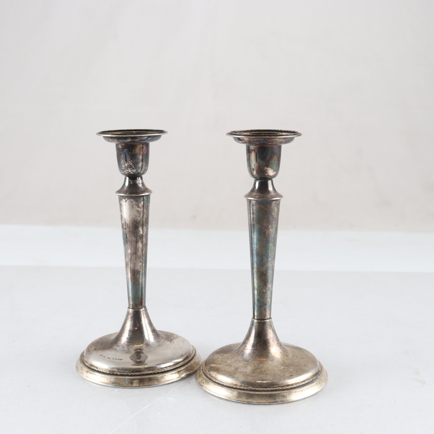 Ljusstakar, Silver, stämplade GAB, Katttfot, 830, 2 st