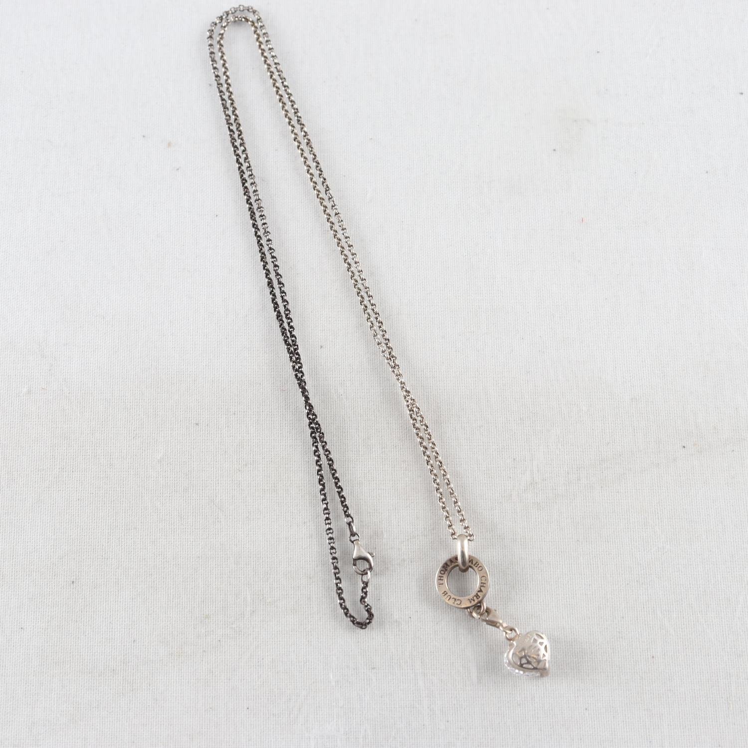 Halsband, Thomas Sabo, hänge med infattat glashjärta, silver 925