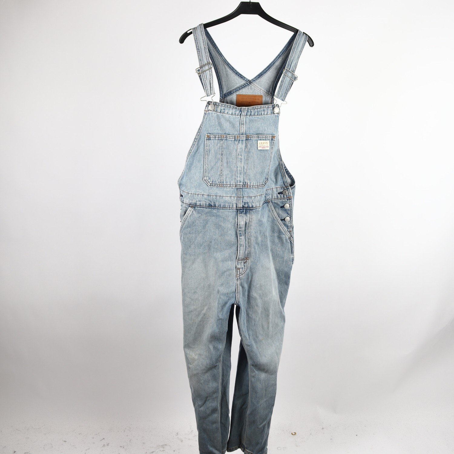 Hängselbyxor, Levis, blå, jeans, stl. M