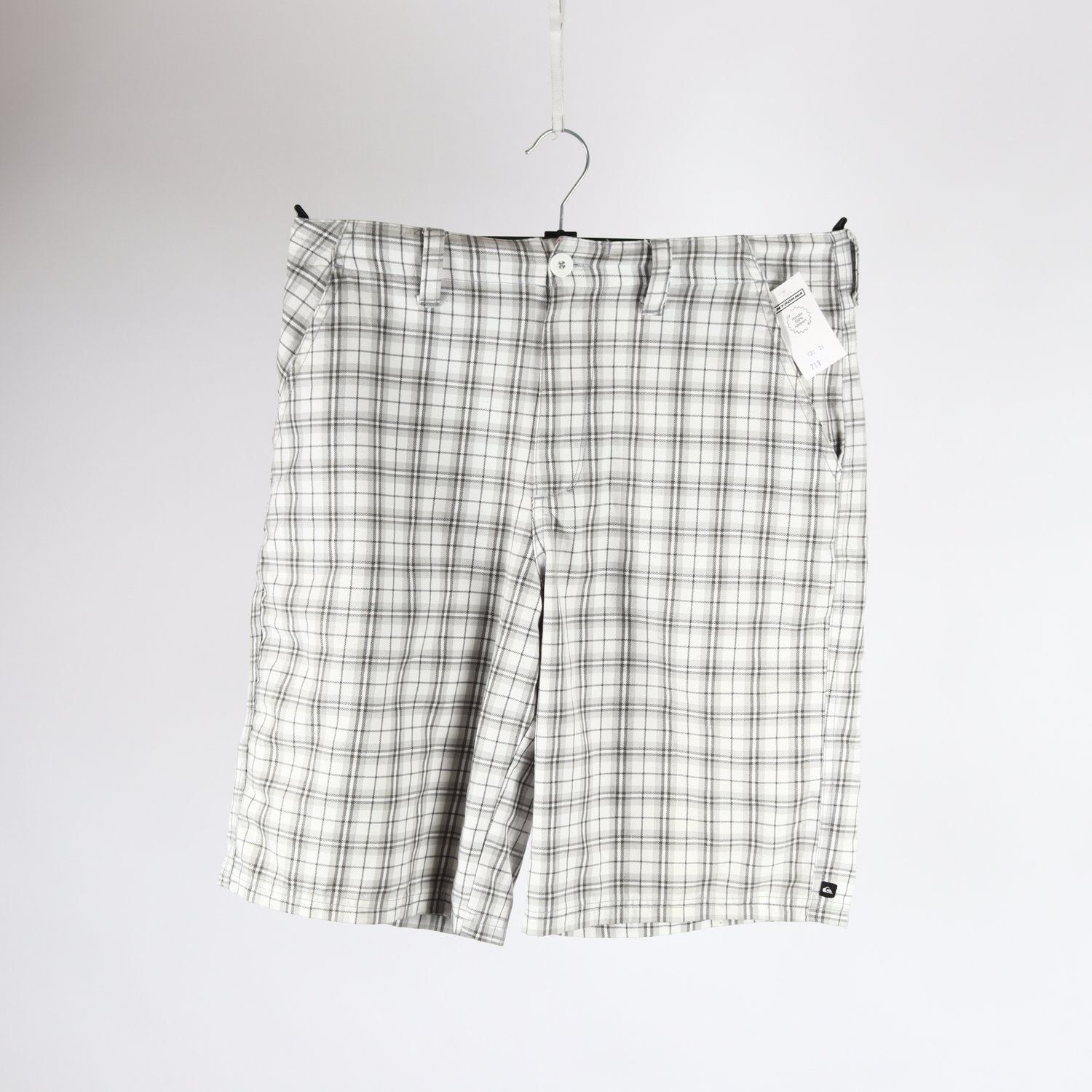 Shorts, Quiksilver, grå, vit, rutig, stl. M