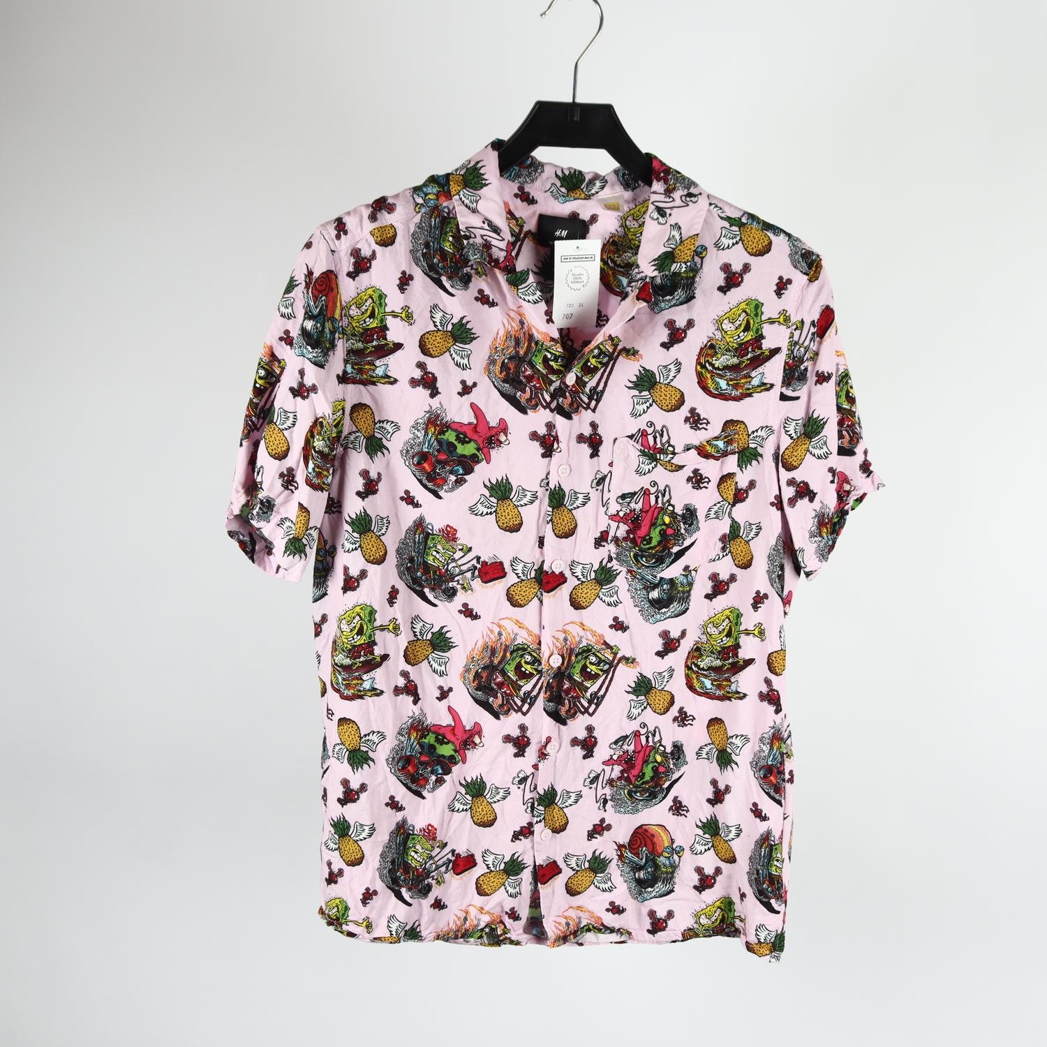 Skjorta, H&M, rosa, Svampbob, stl. M