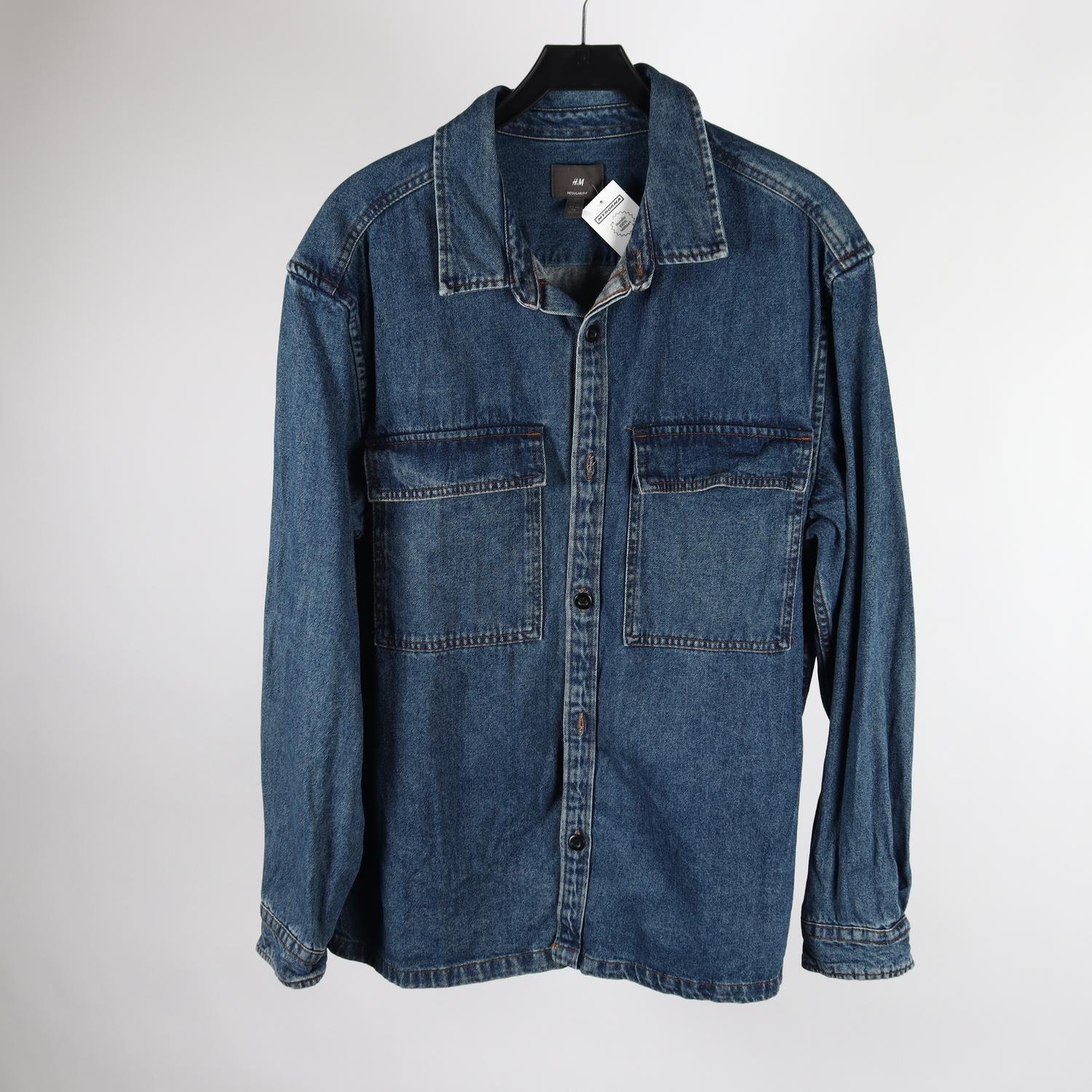 Jeansskjorta, H&M, blå, stl. XL