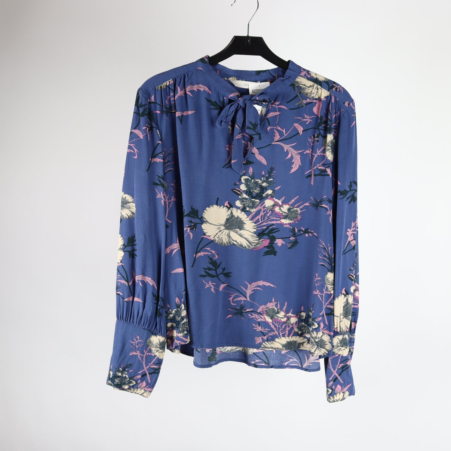 Blus, Nümph, blå, mönstrad, stl. 38