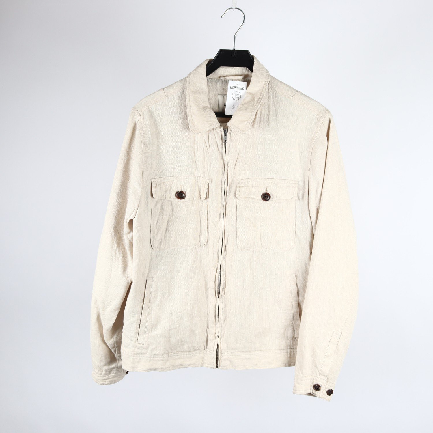 Jacka, Dressman, beige, lin, stl. M